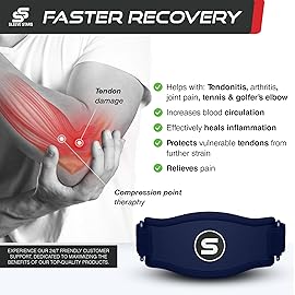 Sleeve Stars Tennis Elbow Brace for Women - Adjustable Tennis Elbow Strap, Golfers Elbow Brace for Men, Counterforce Brace for Tendonitis Relief, Fits 9-23 (Pair/Navy Blue)