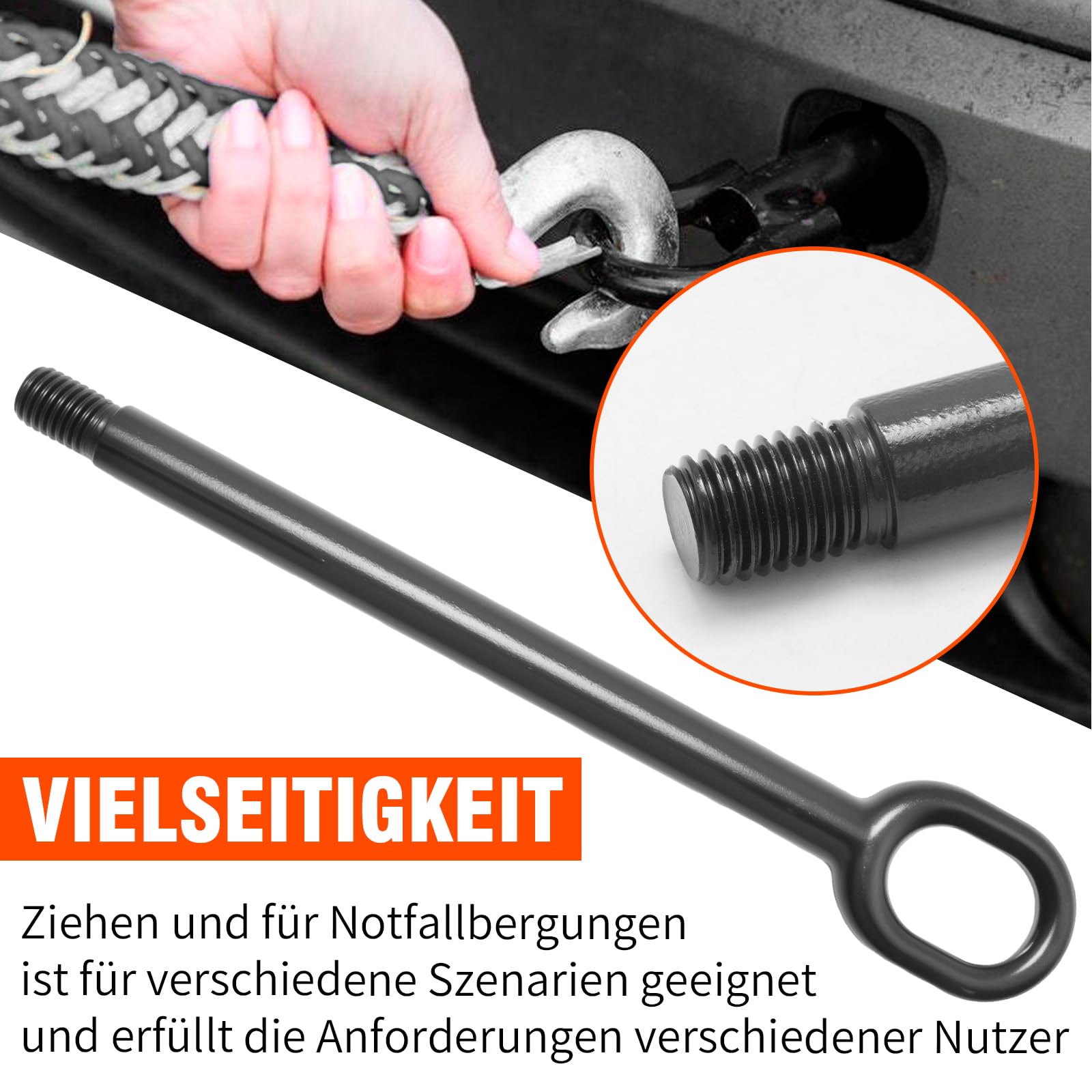 Hoypeyfiy 7E0807401 Abschlepphaken, Abschleppstange Haken, Ersatz für Volks California T5 Camper 7EC, 7EF, 7EG, 7HF 2008, Ersatz für Volks Multi-Van T5 7HM, 7HN 2008