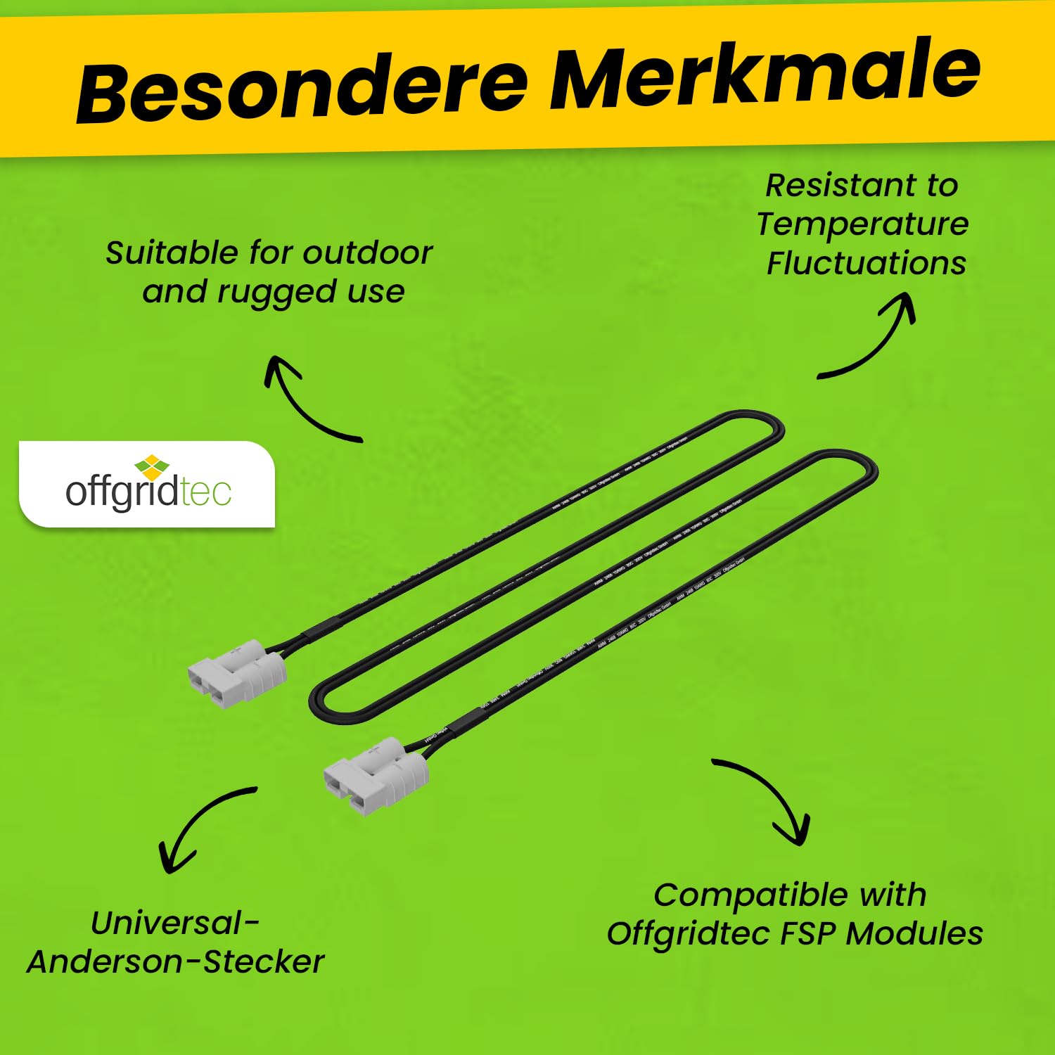 Offgridtec® Anderson przedłużacz 3 m do modułów Offgridtec FSP i walizki solarnej
