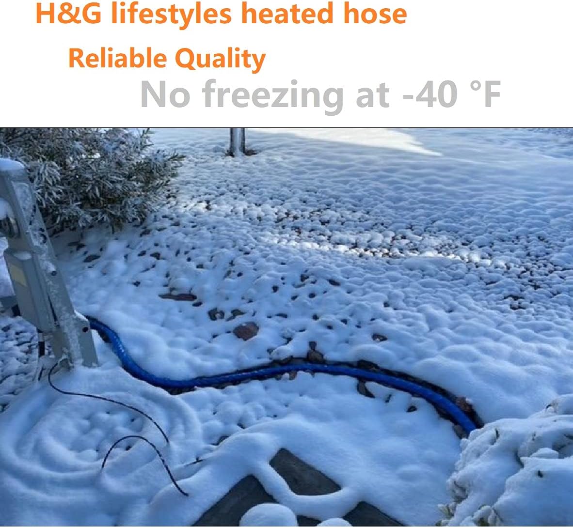 H&G lifestyles 25ft Heated Water Hose for Rv 1/2" Inner Diameter Withstand Down to -40°F Blue