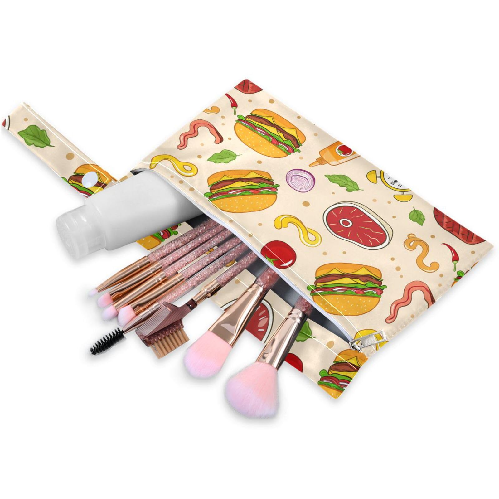 Coikll Wet Dry Bags for Cloth Diaper 2 Pack Waterproof Yoga Gym Bag for Swimsuit Wet Clothes Baby Items-?Colorful Food?