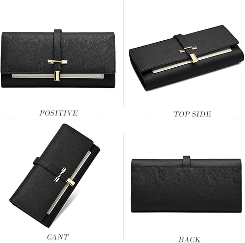 Miniatura 6 de CLUCI Cartera de cuero para mujer diseño delgado triple tarjetero de crédito para mujer Clásico