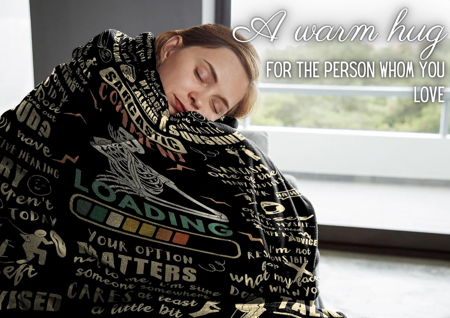 Sarcastic Gifts for Women/Men, Bed Flannel Plush Blanket, Funny Gag Gifts for Boss Friend Coworker in Birthday, Christmas - Size 50" x 65" - Loading - Image 6