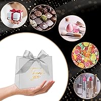 Vista 3 de Paquete de 30 pequeñas bolsas rojas de regalo de agradecimiento, mini bolsas de regalo, bolsas de dulces a granel con lazo rosa para Navidad, baby