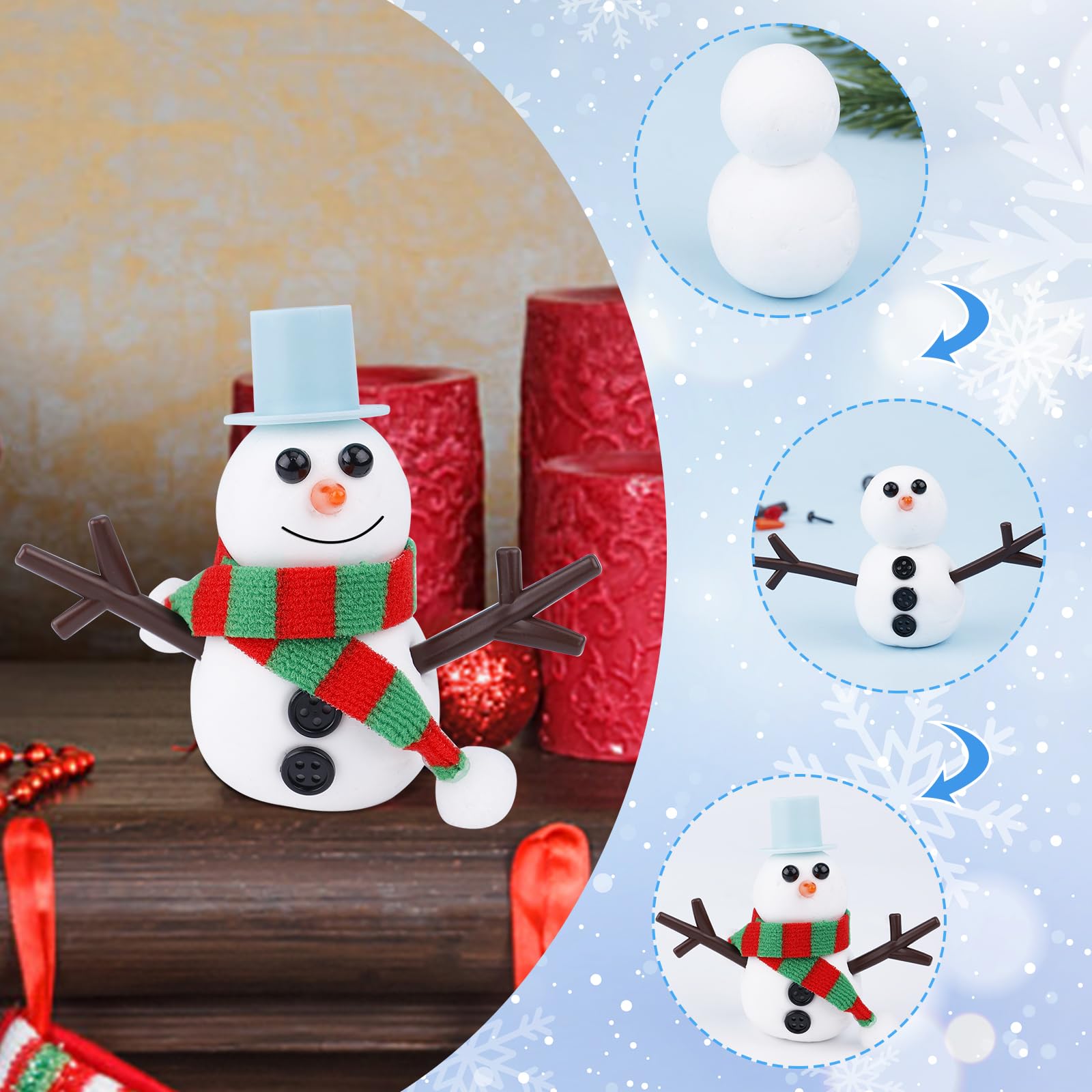 Kit Slime Pupazzo Di Neve - 24 Pezzi Lavoretti Natale Per Bambini 3-8 Anni - Foto 4