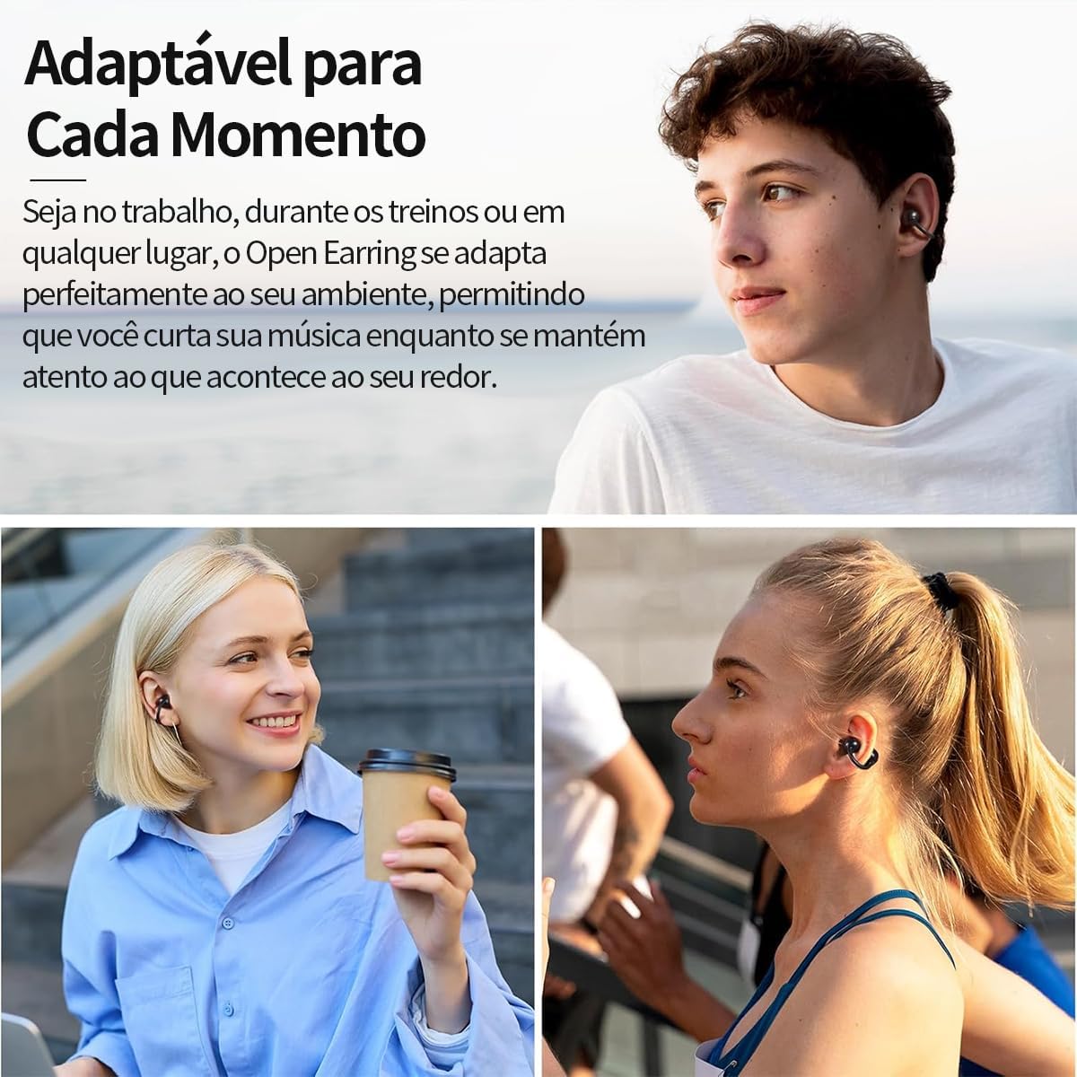 Fone de Ouvido Sem Fio Bluetooth para Corrida 40h de ReproduçãO Bluetooth 5.3 Fones de Ouvido Sem Fio com Clipe de Orelha Aberta com Design de Display Digital Inteligente (Preto) Fone de Ouvido Sem Fio Bluetooth para Corrida 40h de ReproduçãO Bluetooth 5.3 Fones de Ouvido Sem Fio com Clipe de Orelha Aberta com Design de Display Digital Inteligente (Preto)