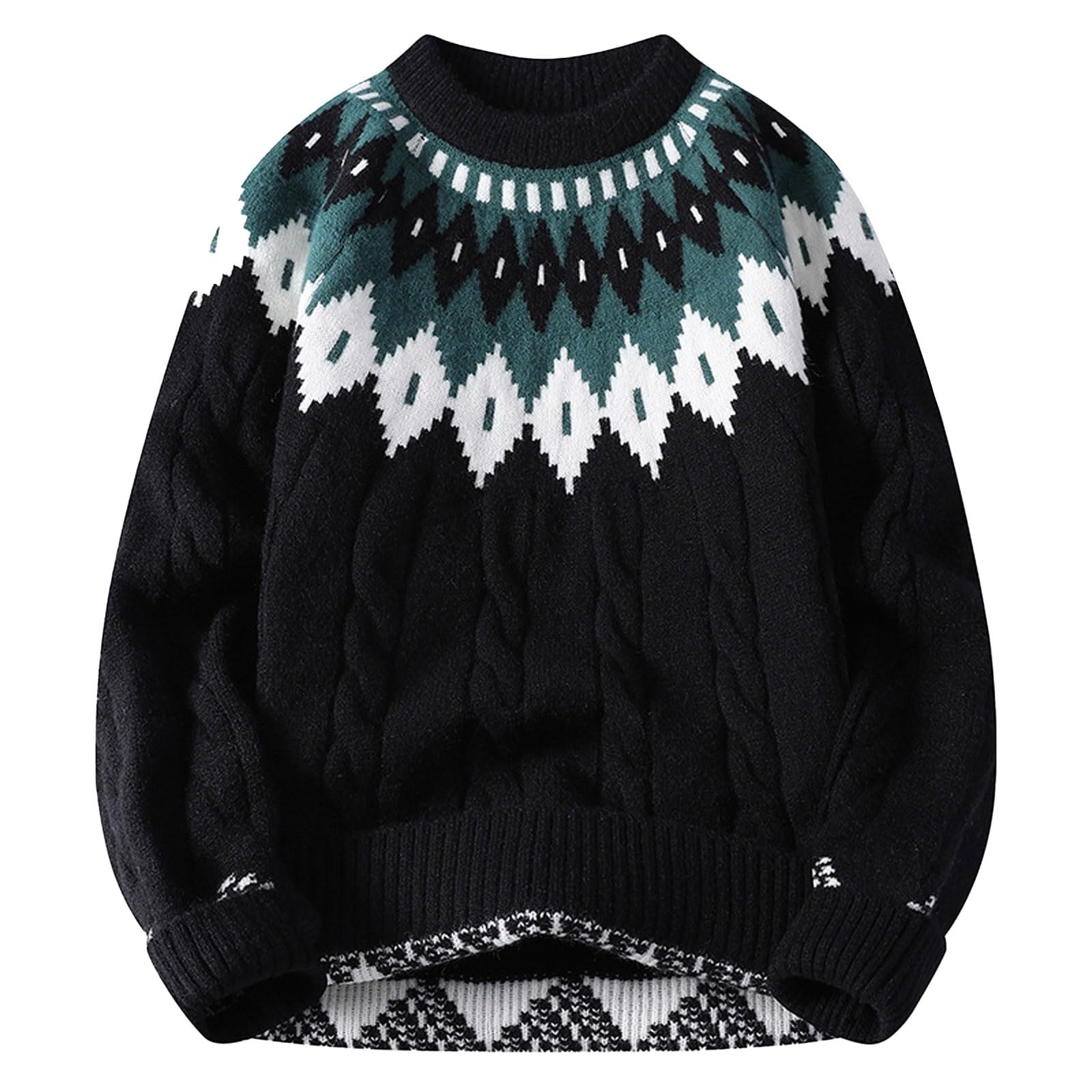 Maglione Natalizio Unisex-Felpa Natalizia Uomo-Maglione Girocollo Casual Invernale alla Moda, Modello Largo, Strato di Base