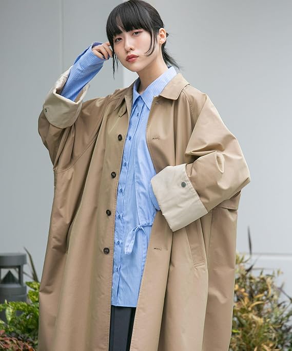 ✨美品✨　KBF ステンカラーBIGBIGコート　スプリングコート　トレンチ セール】 ステンカラーBIGBIGコート （ステンカラーコート