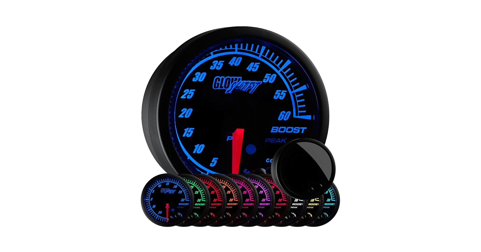 Amazon.com: GlowShift Elite 10 Color 60 PSI Boost Gauge Kit