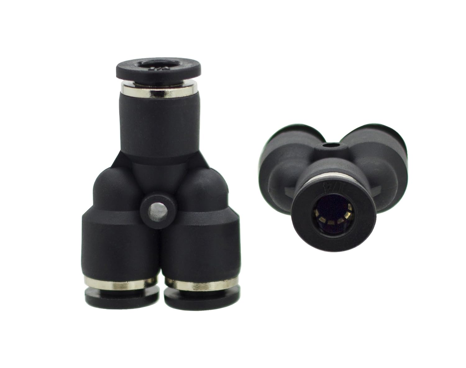PneumaticPlus PY-3/8 Push to Connect Tube Fitting, Union Y - 3/8" Tube OD x 3/8" Tube OD (Pack of 10)
