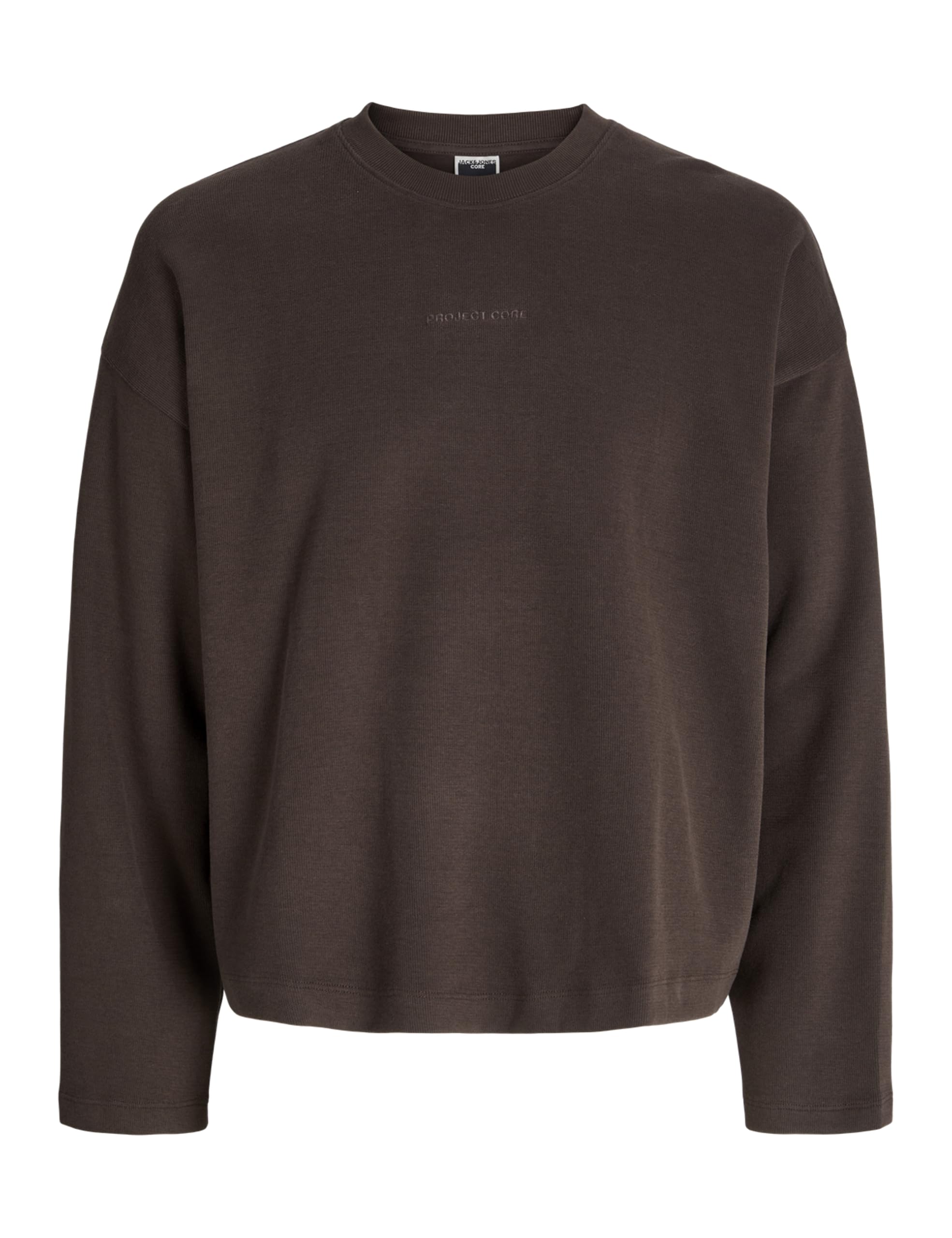 JACK & JONES Jcocover Rib Sweat Crew Neck, Seal Brown, S
