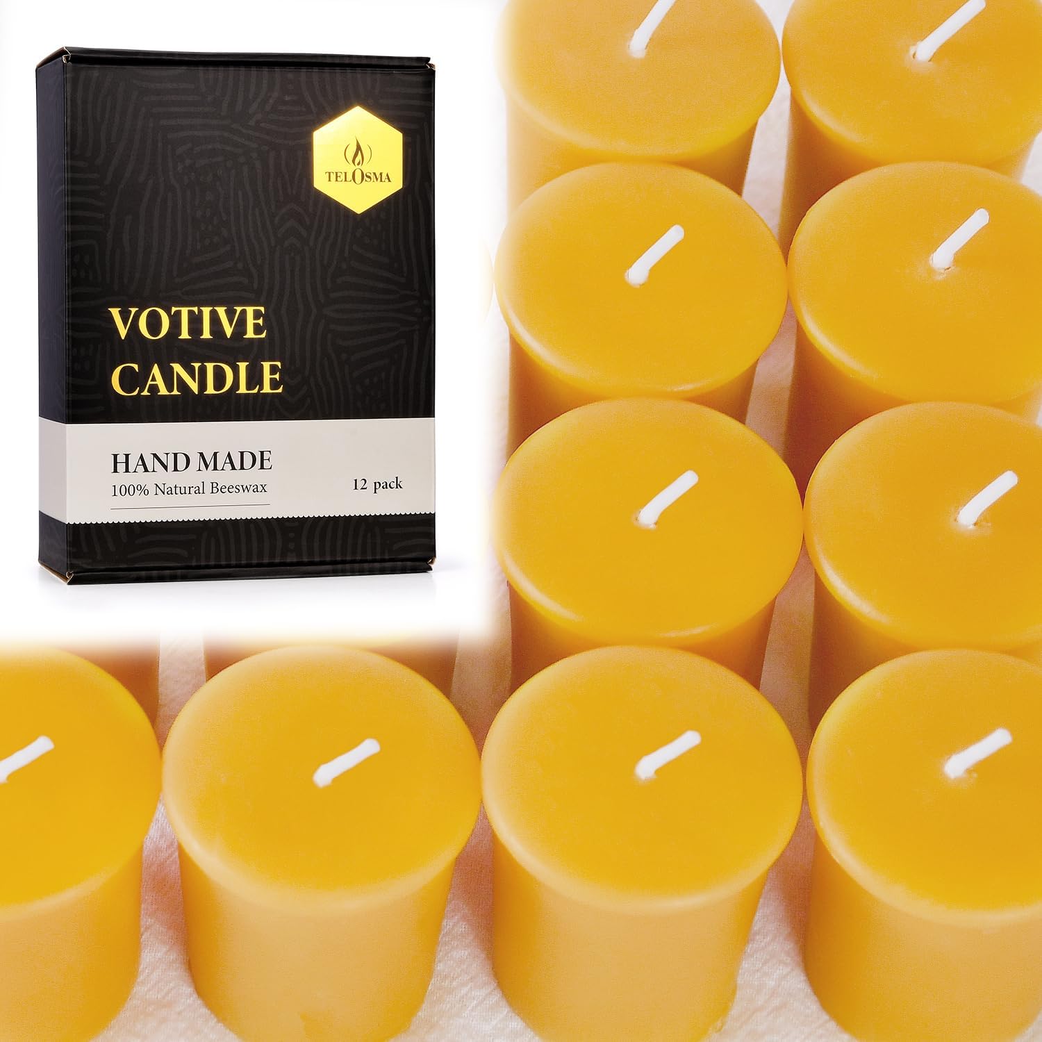 15 Hour Orange Votive Candles, Unscented Small 1.5 Inch