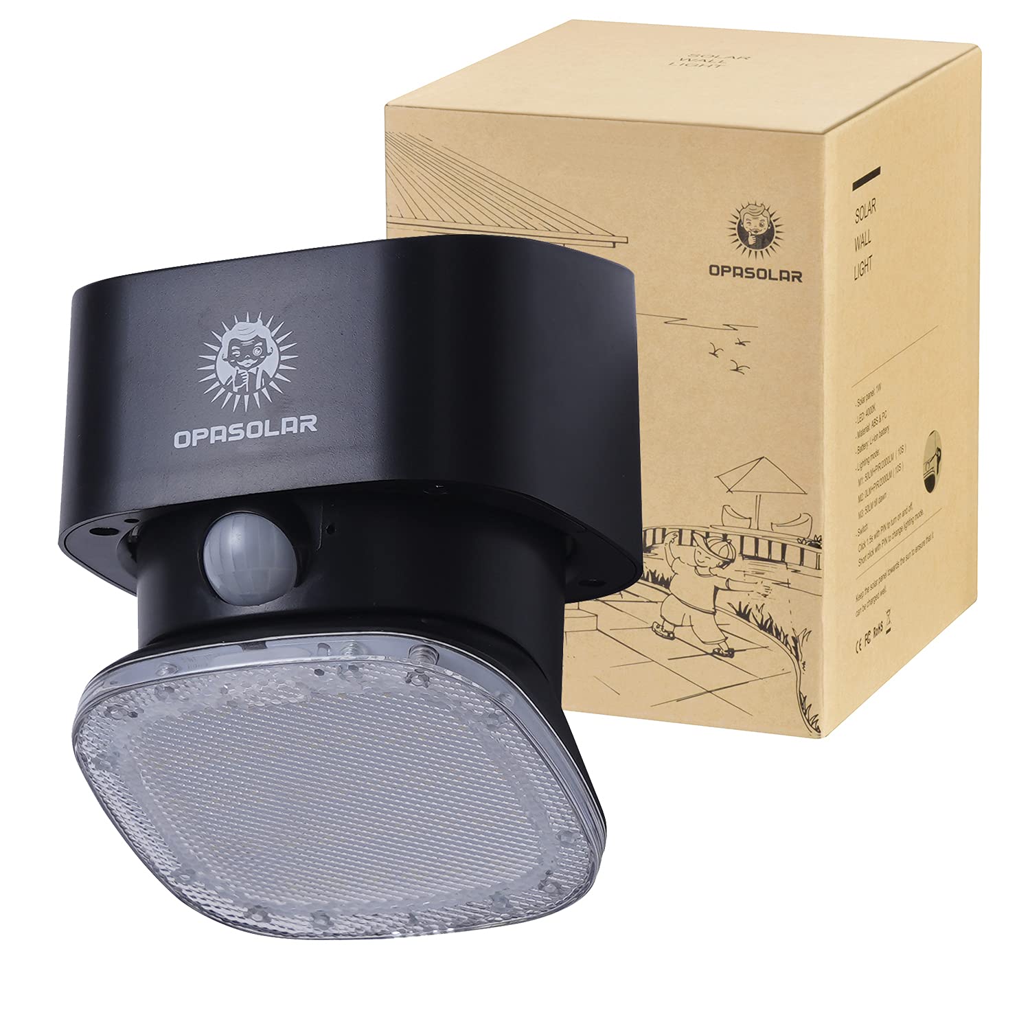 **Vincitore di confronto 2022 - Lampade da parete a energia solare per esterni, sensore di movimento PIR senza fili con 120 grandangolo illuminazione per porta di casa giardino garage balcone