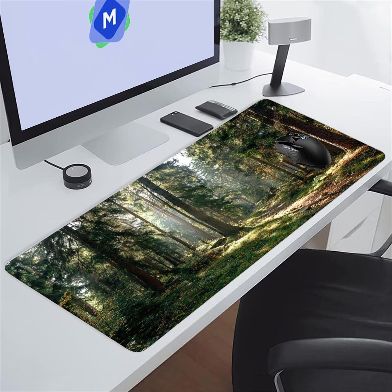 Gaming Mauspad XXL 1000x500mm, XXL Mousepad Grüner Dschungel