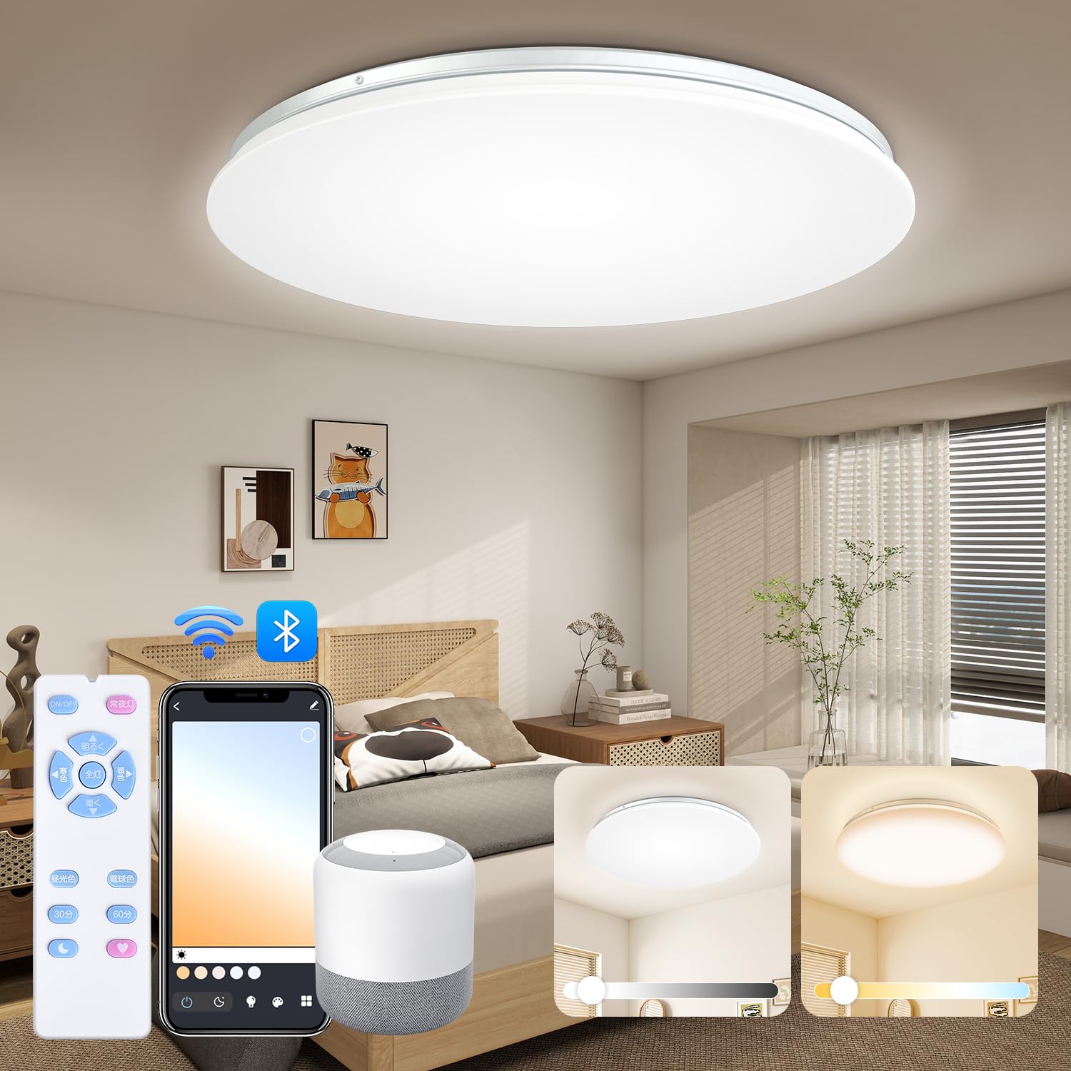 Amazon.co.jp : 創優会 LEDシーリングライト6~8畳 38W 4600lm Alexa