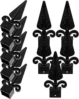 Housoutil 10 Each Fence Finials 3/4" Plastic Finial Tops for Iron Picket Fence Triad Spear Black Finial Fence Topper