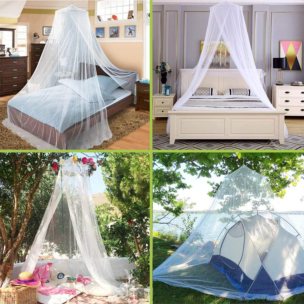 Canopy de Mosquitera Universal, Mosquito Net Blanca de Color Blanco con Diseño de Cúpula, Fácil Cama Colgante Canopy Netting, Protección de Red de Insectos para Camas Individuales y Dobles