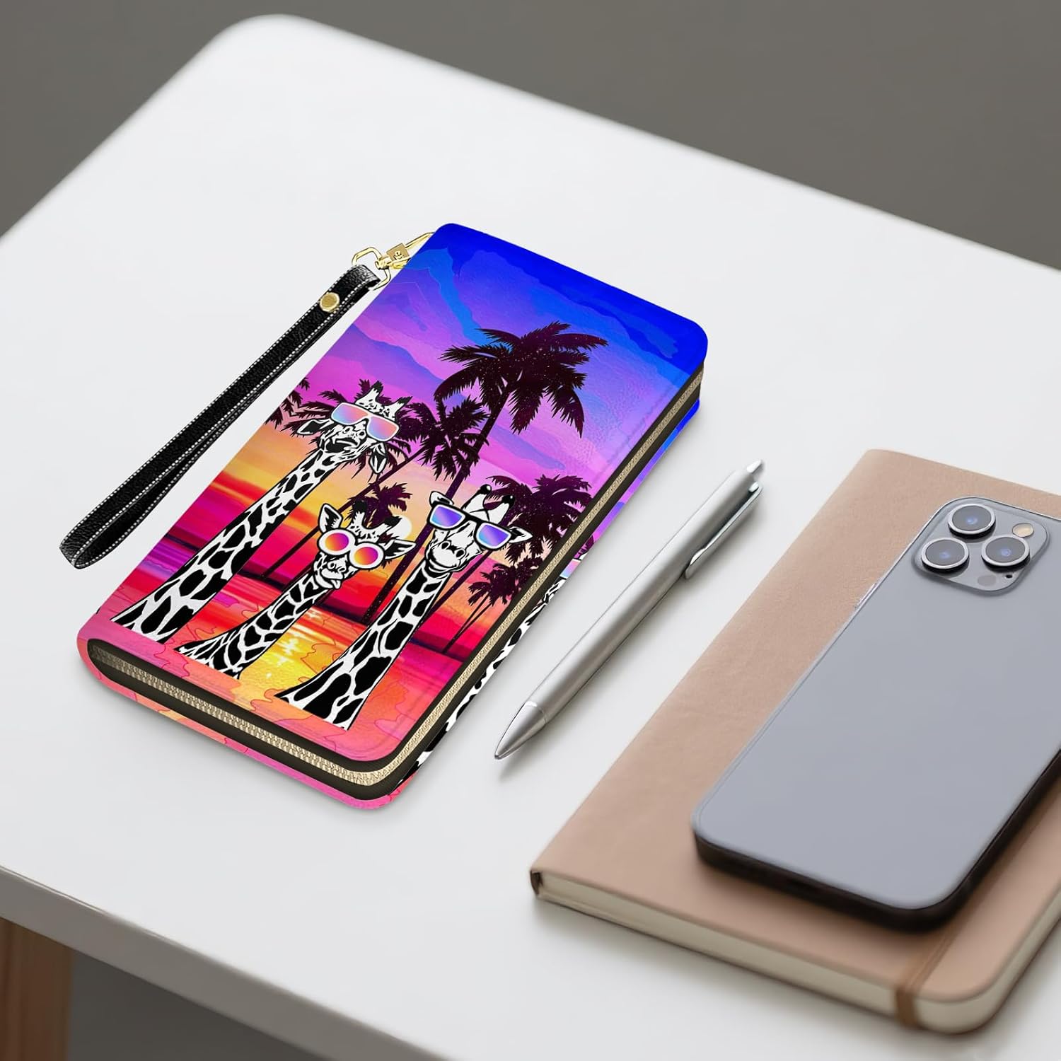 Giraffe Womens Wallet, Giraffe Wristlet Wallet For Women, Cute Animal Credit Card Holder Purse, Birthday Christmas Graduation Gifts For Women Mom Friends, Travel Office Daily Pocket Purse - Image 6