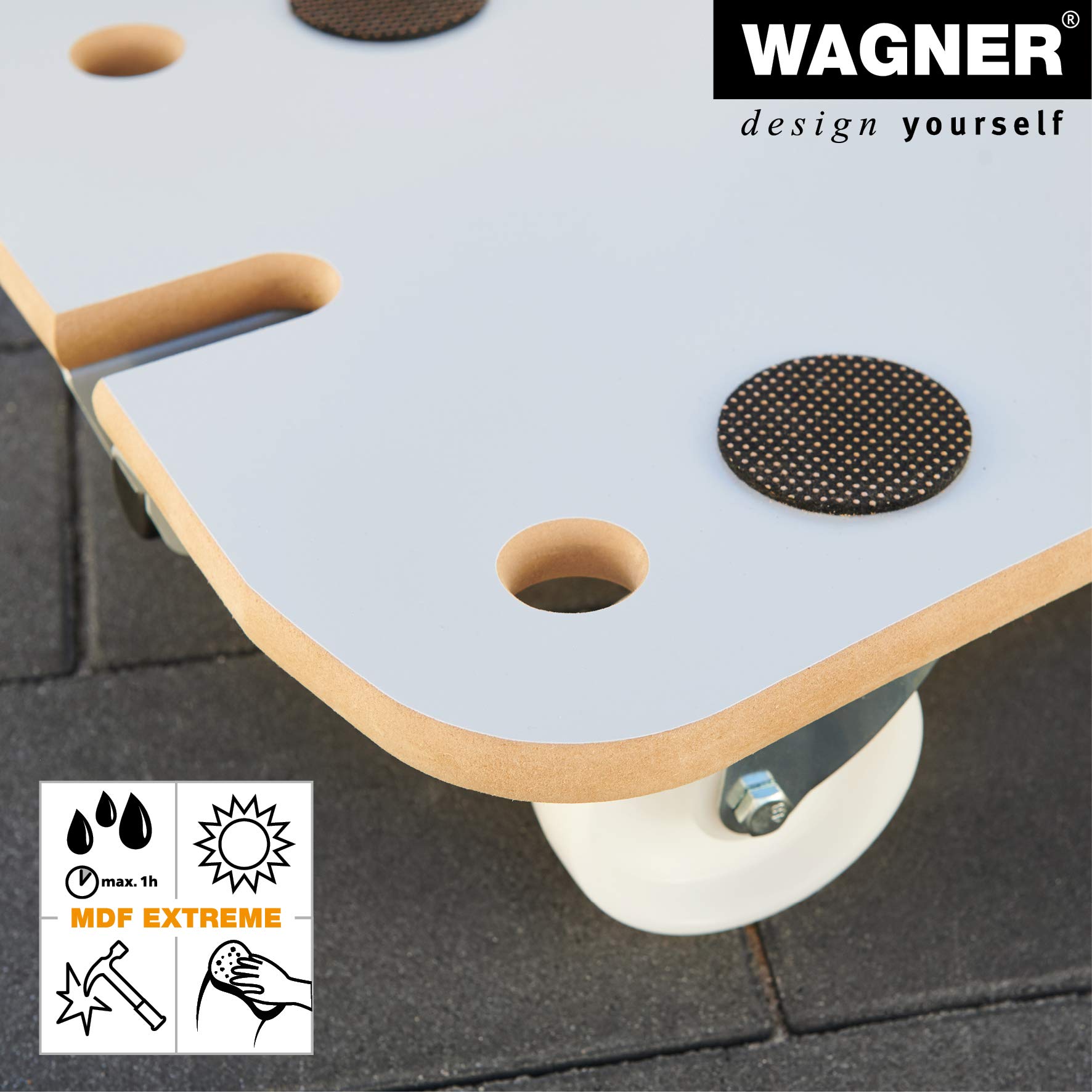 WAGNER Carrello da trasporto MM 1389 I 79 x 39 cm I timone pieghevole - ideale per carichi pesanti I cuscinetti antiscivolo I portata 200 kg I facile da pulire - 20138901