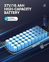 Vista 4 de Gyroor C1 PRO - Patinete eléctrico de 450 W con amortiguadores duales para adultos, hasta 25 millas 18.6 MPH, scooter eléctrico de 12 pulgadas