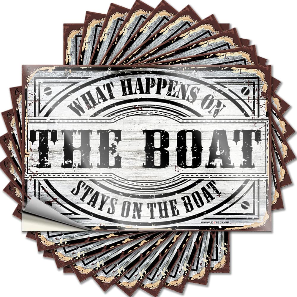 Lettering Sticker Patio Decorations Outdoor Custom Stickers, Cover Waterproof What Happens On The Boat Stays On The Boat for Hydro Flask | Feminist Vinyl Decals for Absorbing(12X18CM)