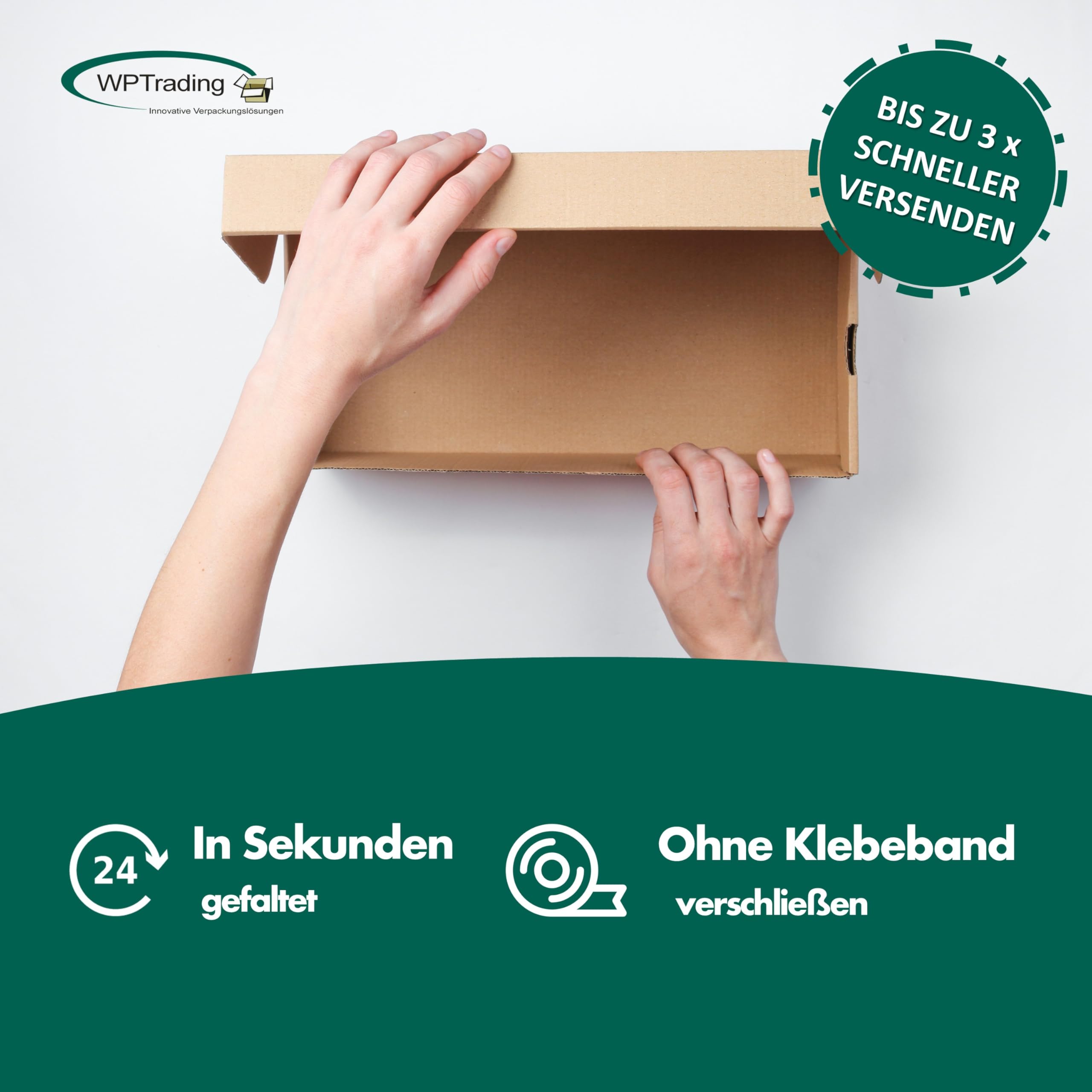 150 Stück DHL Kleinpaket Karton 1-wellig 350 x 250 x 80 mm Wellpappe - Versandkarton & Faltkarton für Warenversendung - Paket 3-fach-Steckverschluss - Versand-Verpackung (Warenpost) klein