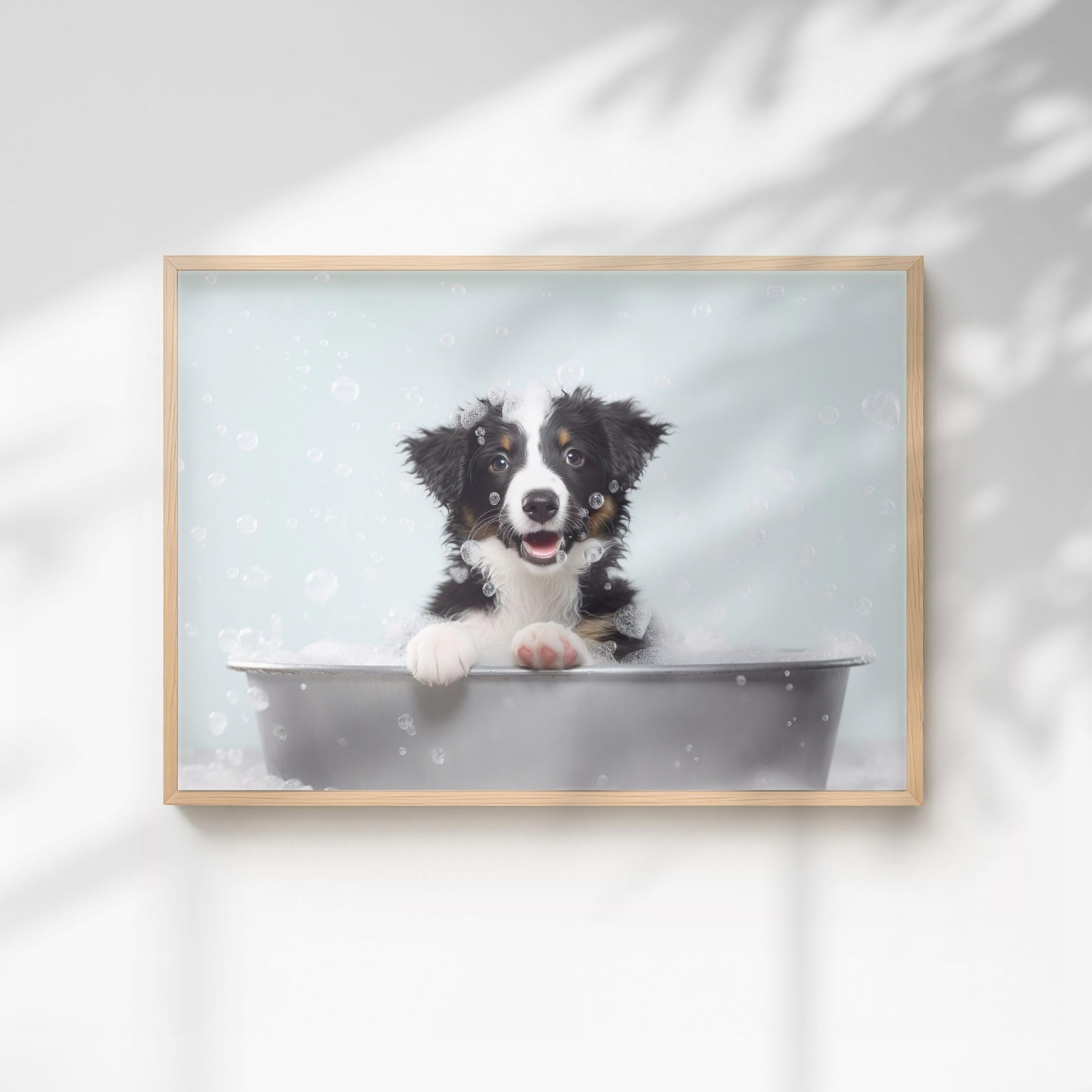 60 Second Makeover Limited Collie In The Bath Quirky Animal Print A3 Size from B&Q