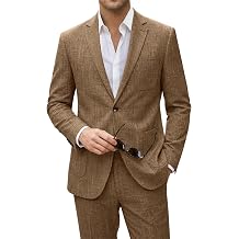 Mens Suit Slim Fit 2 Piece Suits for Wedding Prom Casual Suit Jacket Pants Lightweight Tuxedo Suits