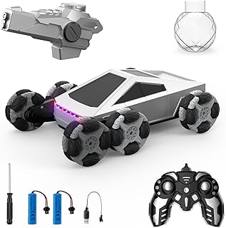 ZQIN Remote Controlled Car, 1:16 Remote Controlled from 3 4 5 6 8 10 Years Boys, 2.4GHz 8WD Stunt and Hand Control Monster Truck, RC Car with Remote Control with LED Lights and Water Gun (6 Wheels)