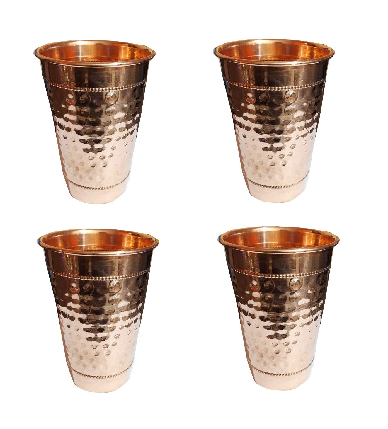 Vasos de cobre Moscow Mule de 3.5x5.5 pulgadas en paquete de 4 unidades martilladas