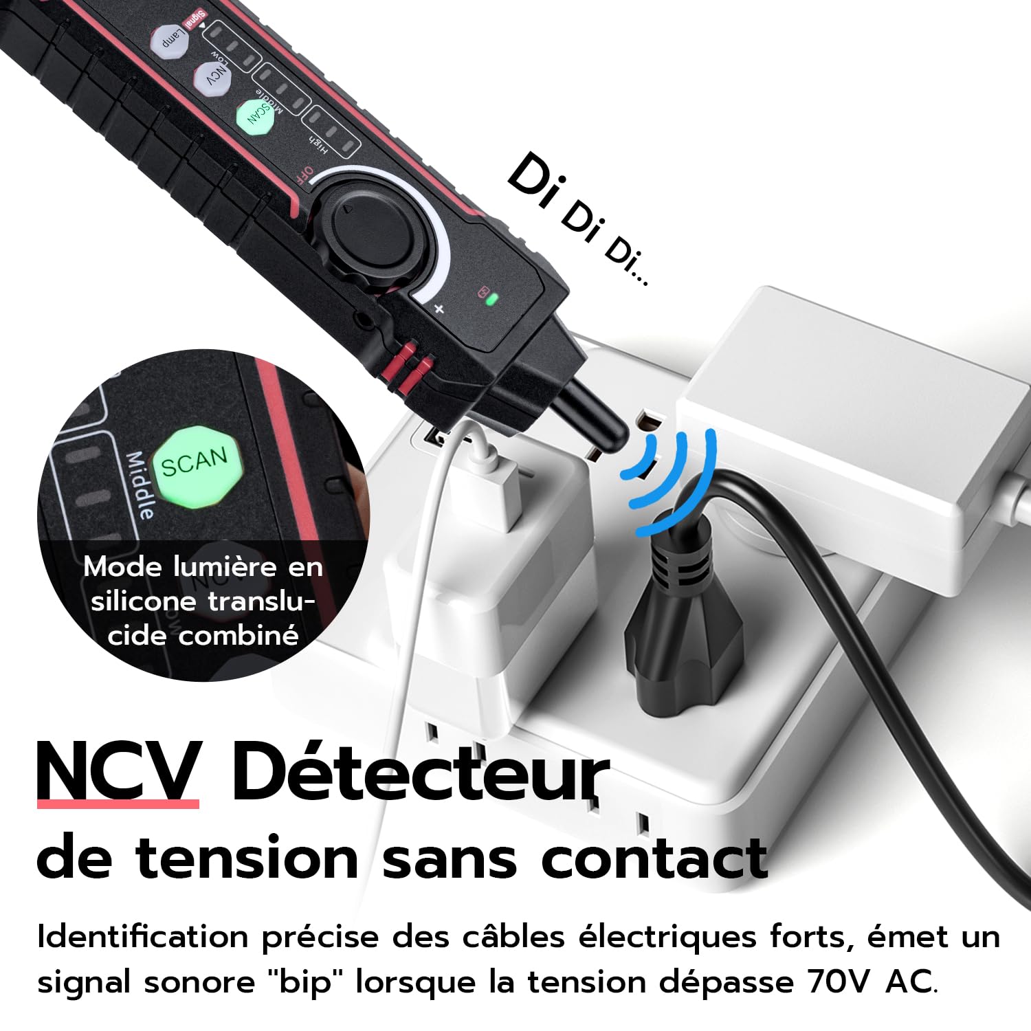 Mcbazel Testeur de Câble Réseau Avancé, Test de Réseau PoE, Sertissage de Connecteurs, Détection de Points de Rupture, Détecteur de Lignes Compatible CAT5/CAT6