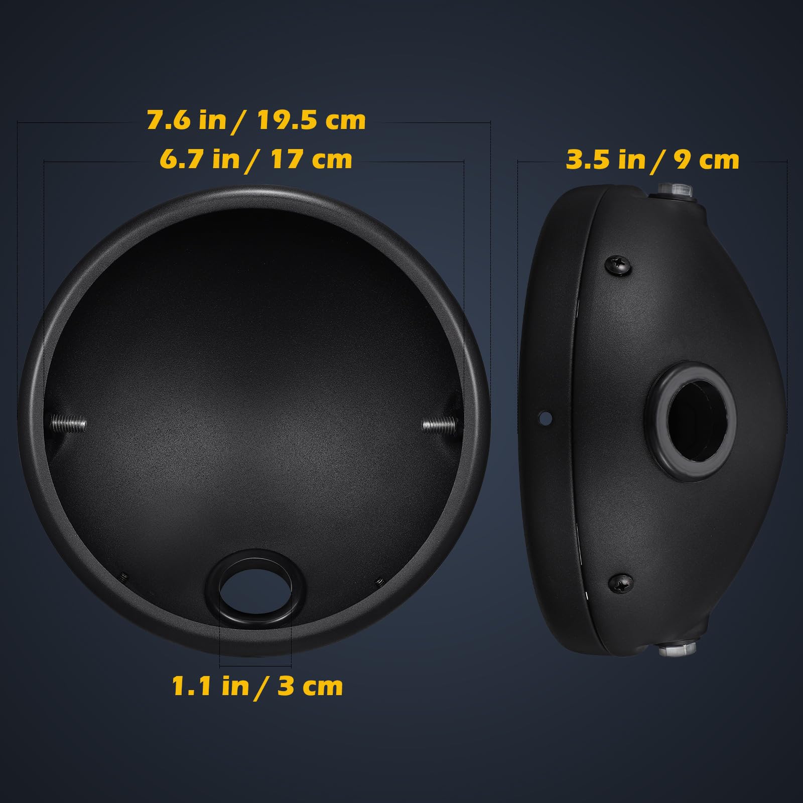 Zerodeko Carcasa Negra para Faro de Motocicleta Soporte Estable y Protección de Luz para Conducción Nocturna, Material PC Resistente Accesorios de Instalación