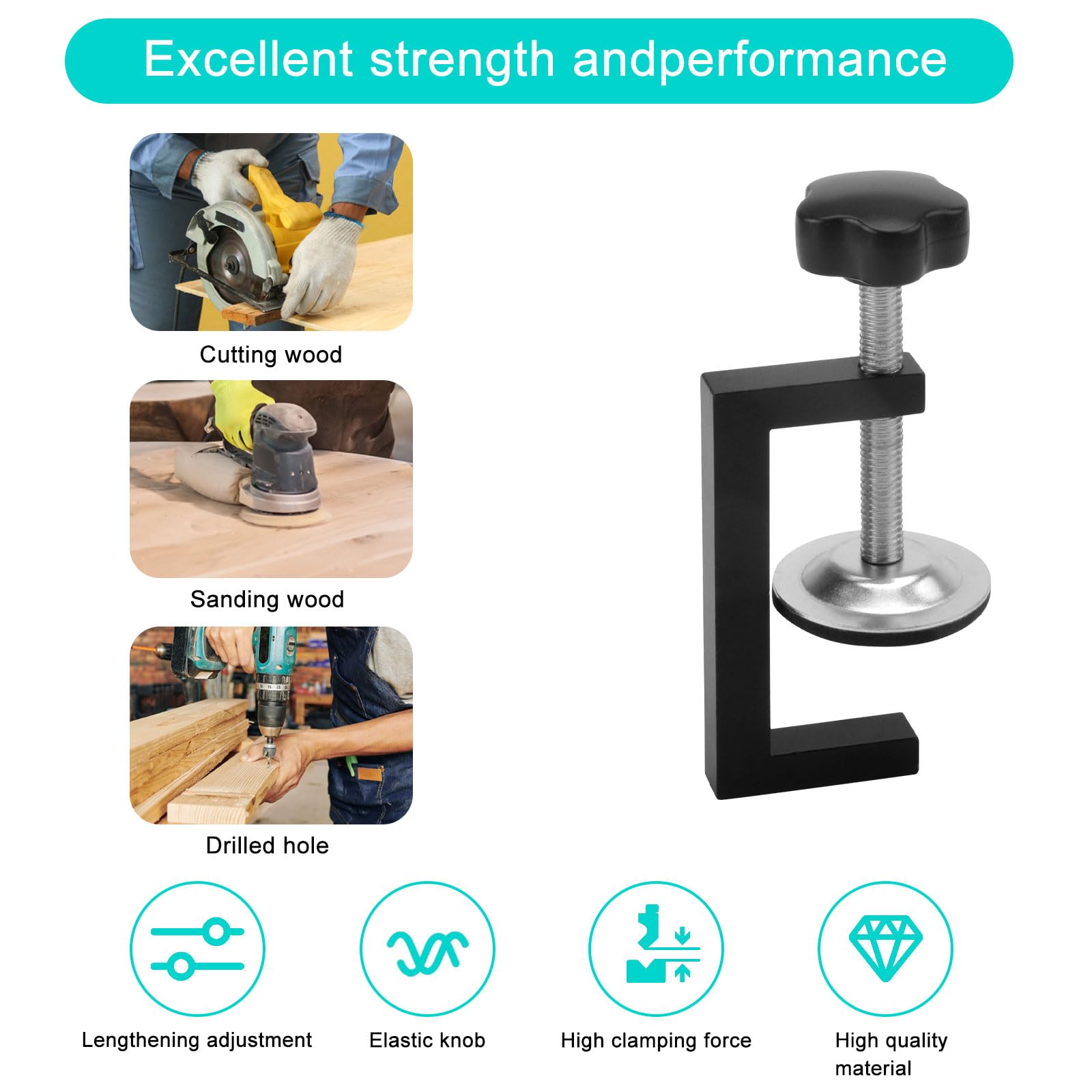 Pack Of 4 C Clamps, Clamping Range 10-57 Mm Table Clamp, Adjustable Screw Clamps, Small, Universal Table Clips, For Drawer Installation, Building, Household Assembly, Woodworking, DIY