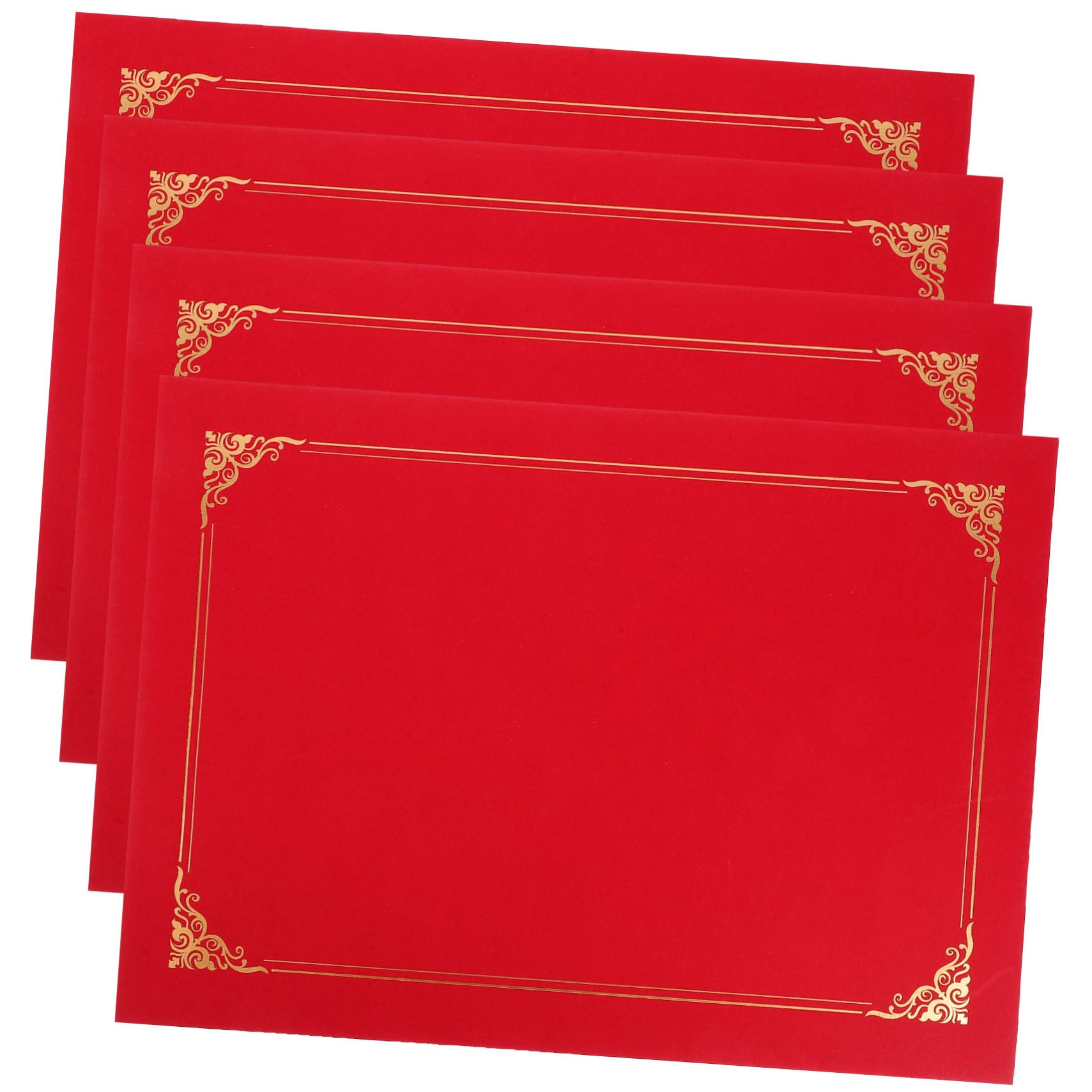 4 Pièces Lot de Pochettes Papier Rouges pour Certificats Protège Documents et Portables Couverture Rigide pour Diplômes et Photos Protège et Présente Vos Récompenses avec Élégance
