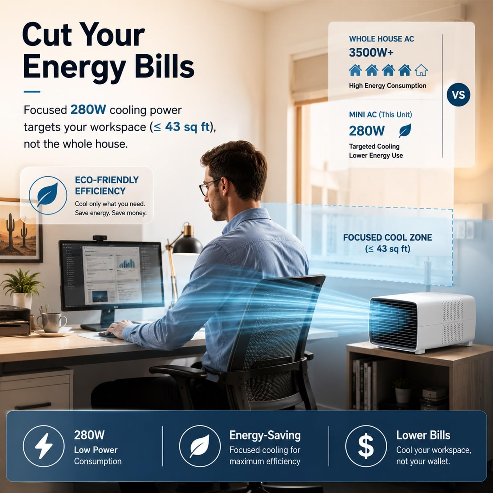 Przenośny klimatyzator do namiotu kempingowego – prawdziwy kompresor 2700 BTU, niska moc 280 W, cichy tryb uśpienia 45 dB, chłodziarka 3 w 1 do kampera, akademików i podróży na świeżym powietrzu
