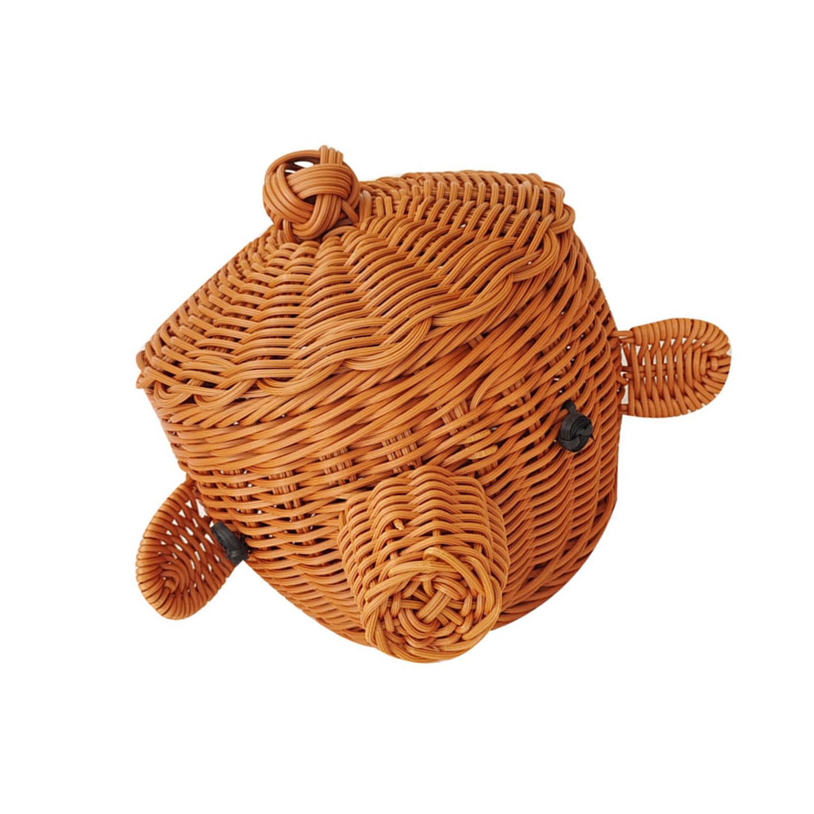NVOQILIN Decorative Woven Bin Decorative Fruit Bowl for Organizing Vegetables Toy and Household Items Cartoon Woven Storage Basket