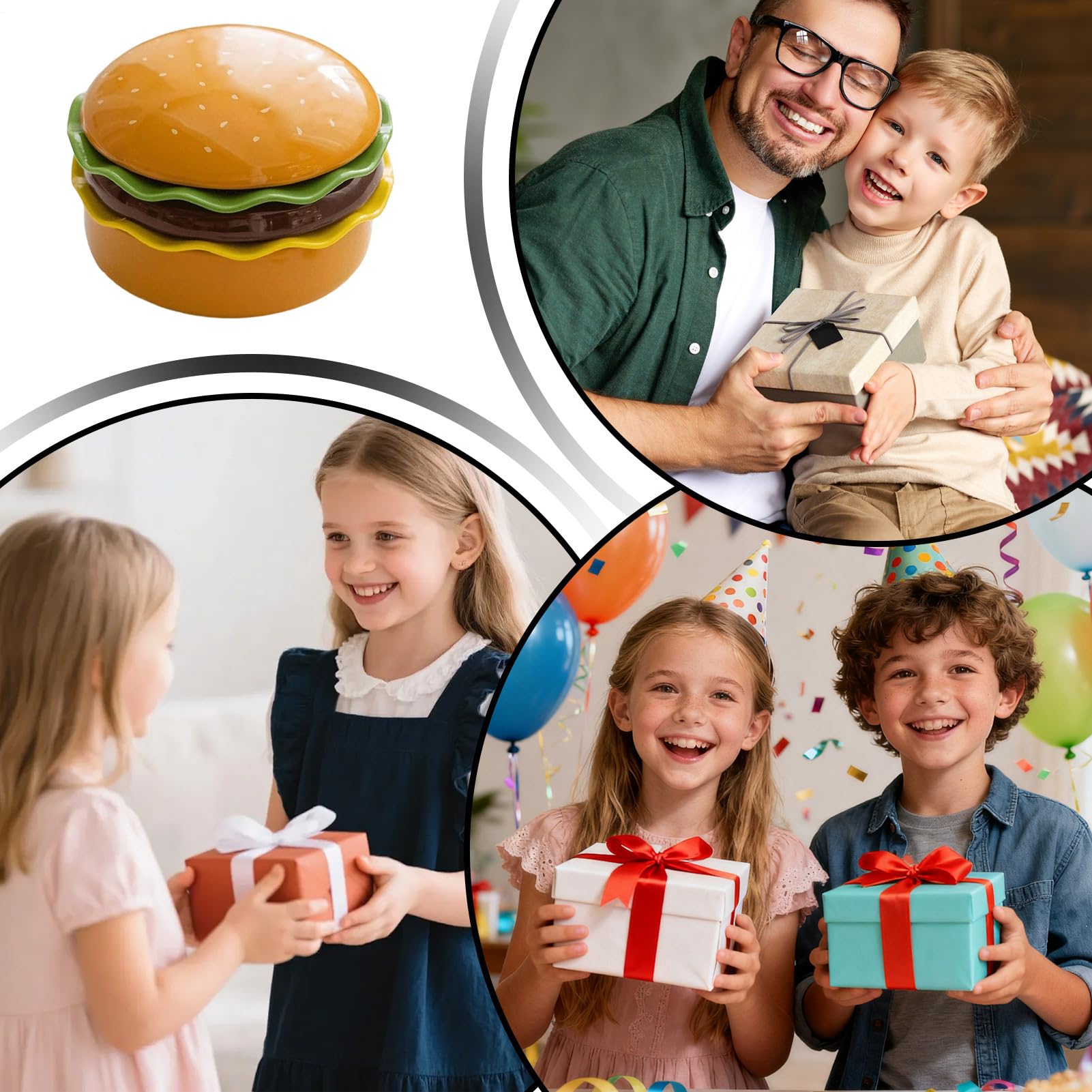 Zestaw talerzy do burgerów Zabawne i bezpieczne w mikrofalówce | Uroczy Zestaw Talerzy Do Serwowania Do domu, kuchni, mieszkania, na kemping, piknik, przyjęcie, urodziny, przekąski, sushi,