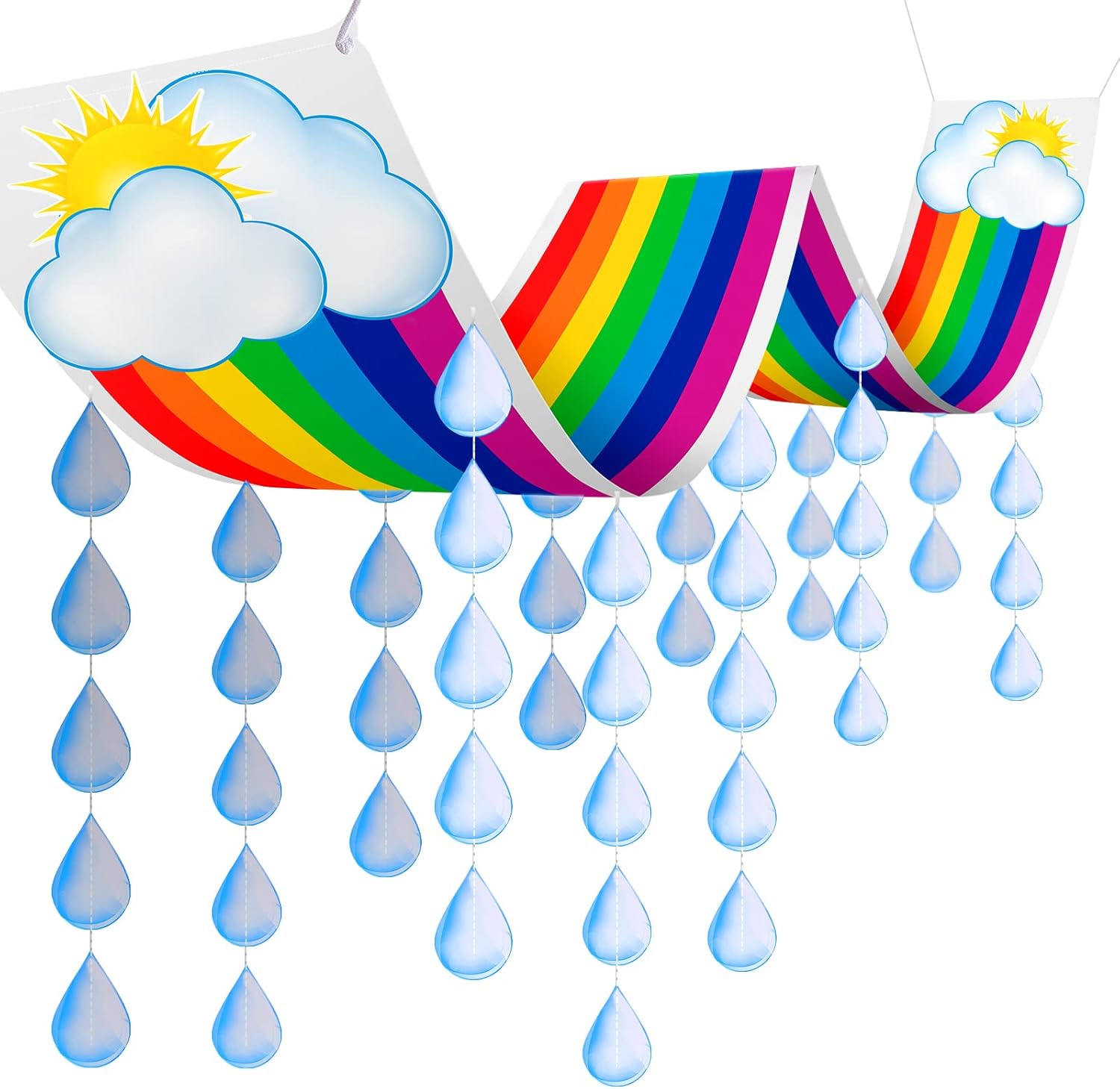 Rainbow Ceiling Decoration Hanging Rainbow Cloud Ceiling Decoration with Raindrop