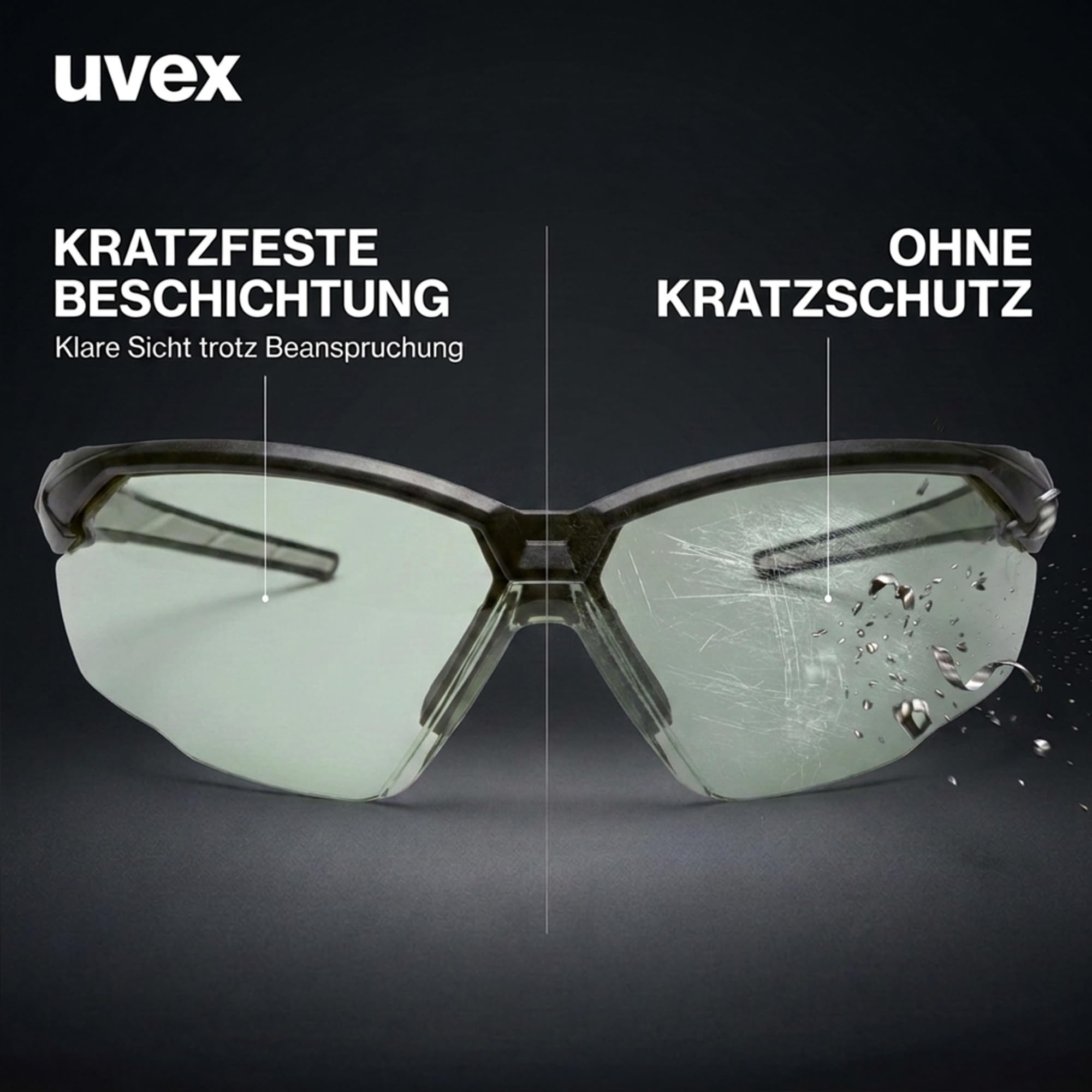 Uvex suXXeed Variomatic Okulary z ramami – Okulary ochronne do sportu – Soczewki fotochromiczne – Ochrona przed promieniowaniem UV 100 %