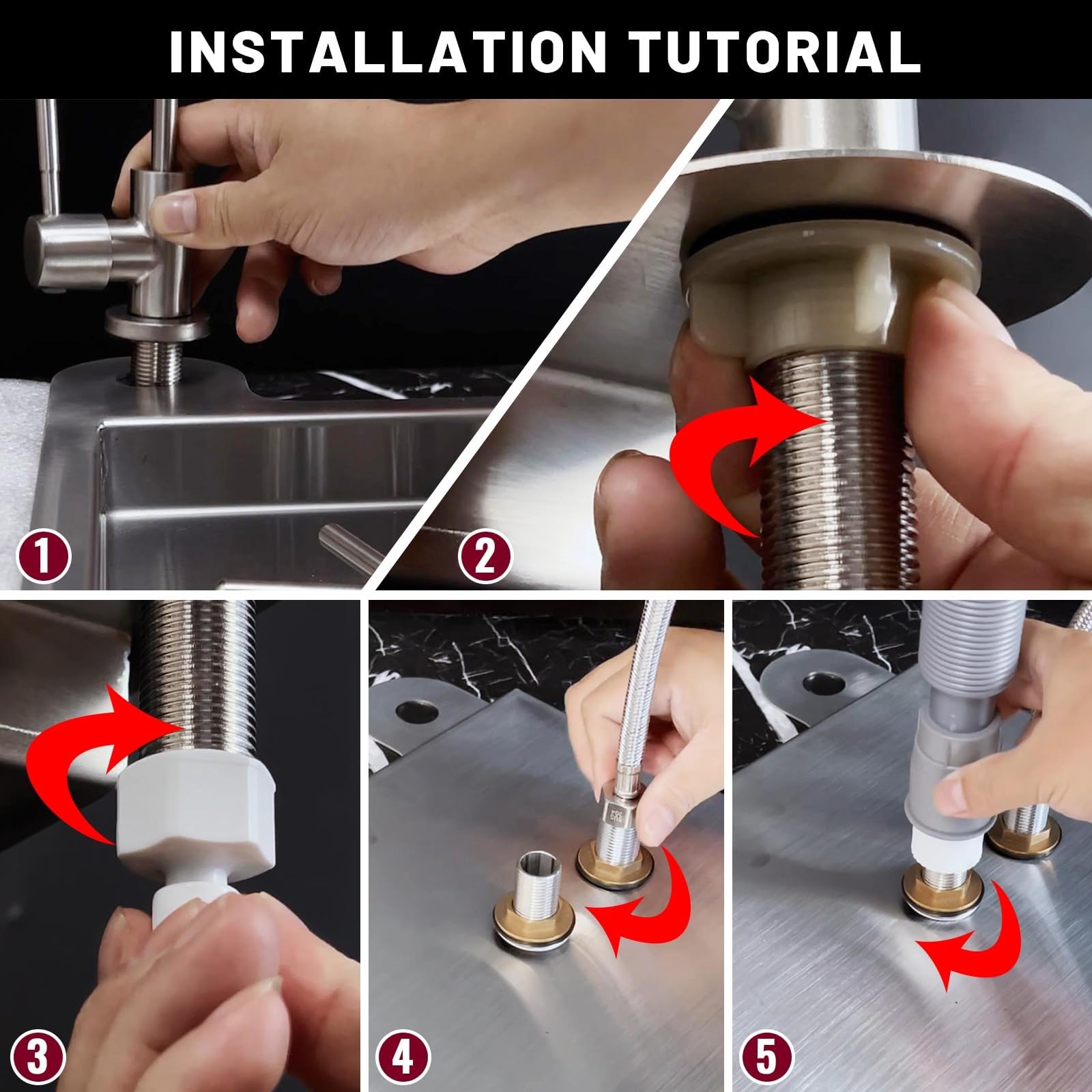 Lavavasos Comercial con Grifo Y Bandeja De Drenaje, Limpieza A Alta PresióN con Chorro MultiáNgulo De 360°, InstalacióN Sencilla E Integrada, para CafeteríAs, Hoteles Y Restaurantes(S)