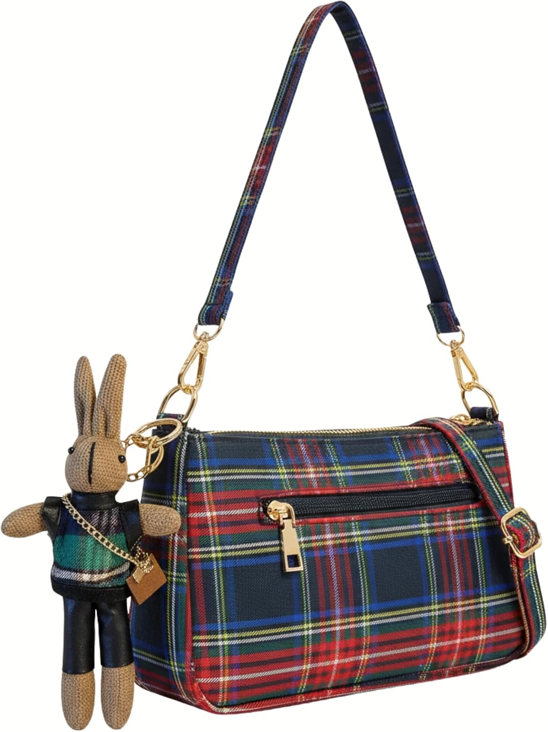 Tartan Plaid Crossbody Bag Teens Cute Everyday Purse Birthday Gift Travel Shoulder Bag Prom Party Clutch Christmas Handbag