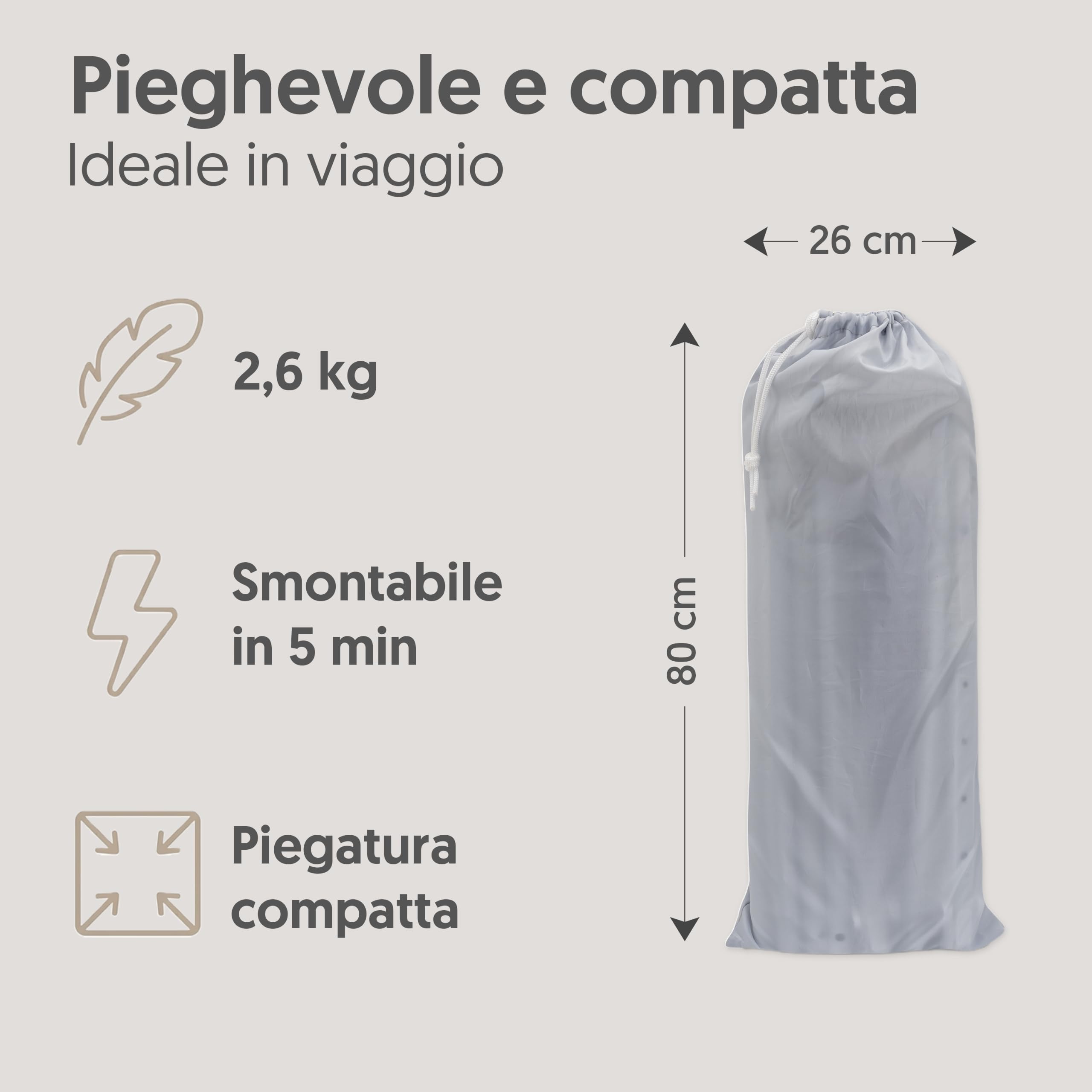 Interbaby Sponda Letto Bambini Anticaduta Alta Pieghevole 150cm Gr. Stella | Barriera con rete traspirante, si fissa sotto il materasso. Sfoderabile e lavabile. Matrimoniale e singolo, 18 mesi-5 anni