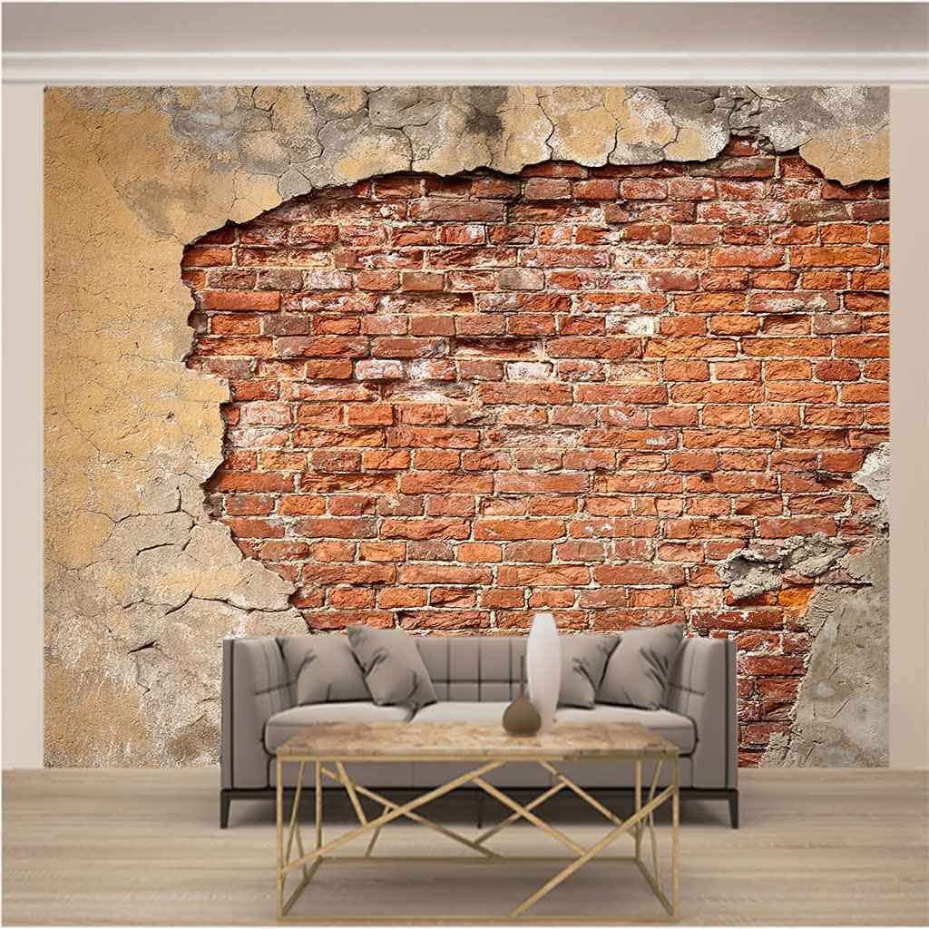 Papel Pintado 3D Pared De Ladrillo Rojo Retro Mural De Pared 3D Para Sala De Estar, Sofá, Pared De Tv, Dormitorio, Papel Tapiz, Peel And Stick, Foto De Pared, Carteles De Pared Extraíbles, Arte De Pa