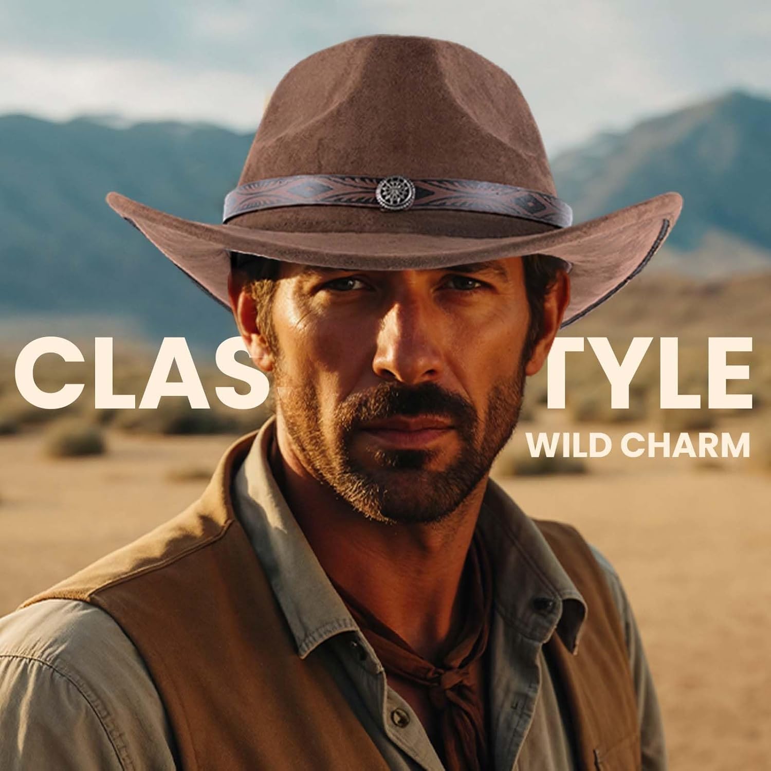 Universal Cowboy Hat for Men and Women,Wide Brim Suede Panama Hat, Adjustable Design, Soft Lightweight, Fit for Daily Wear Brown - Image 8