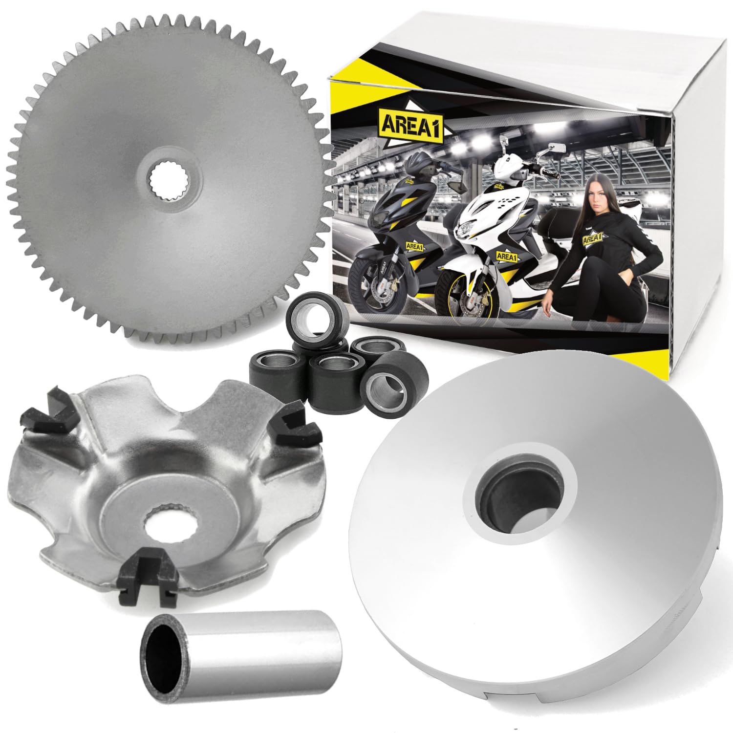 Area1 Variomatik - Set di cinghie trapezoidali compatibili con 50 ccm 2 tempi TPH Zip NRG mc2 mc3 Power Liberty Free Runner ET2 LX/V S Primavera SR 50R Scarabeo Sportcity