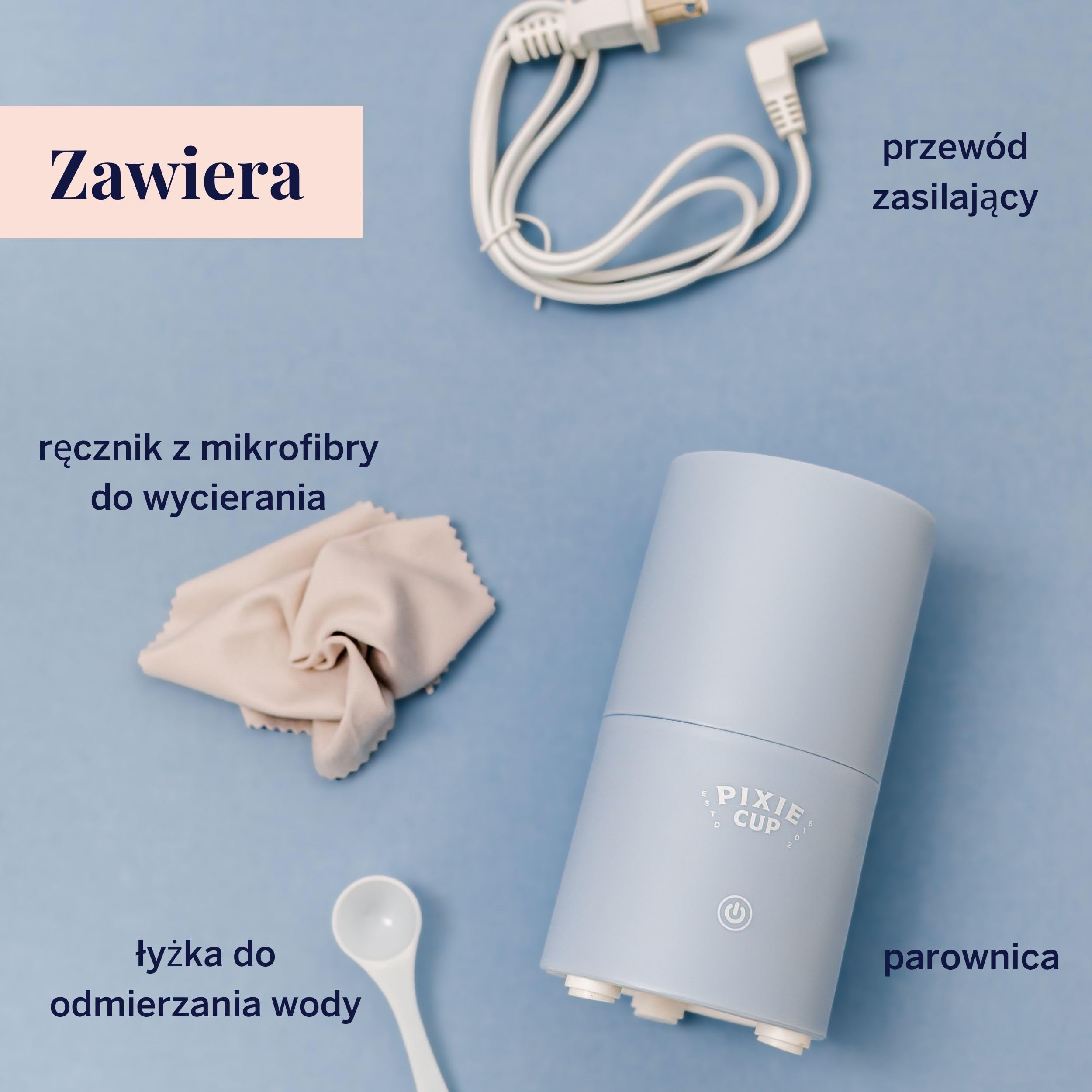 Pixie sterylizator do sterylizatora w kubku menstruacyjnym All-in-One – czyści i przechowuje kubek z okresem – zabija 99,9% zarazków parą