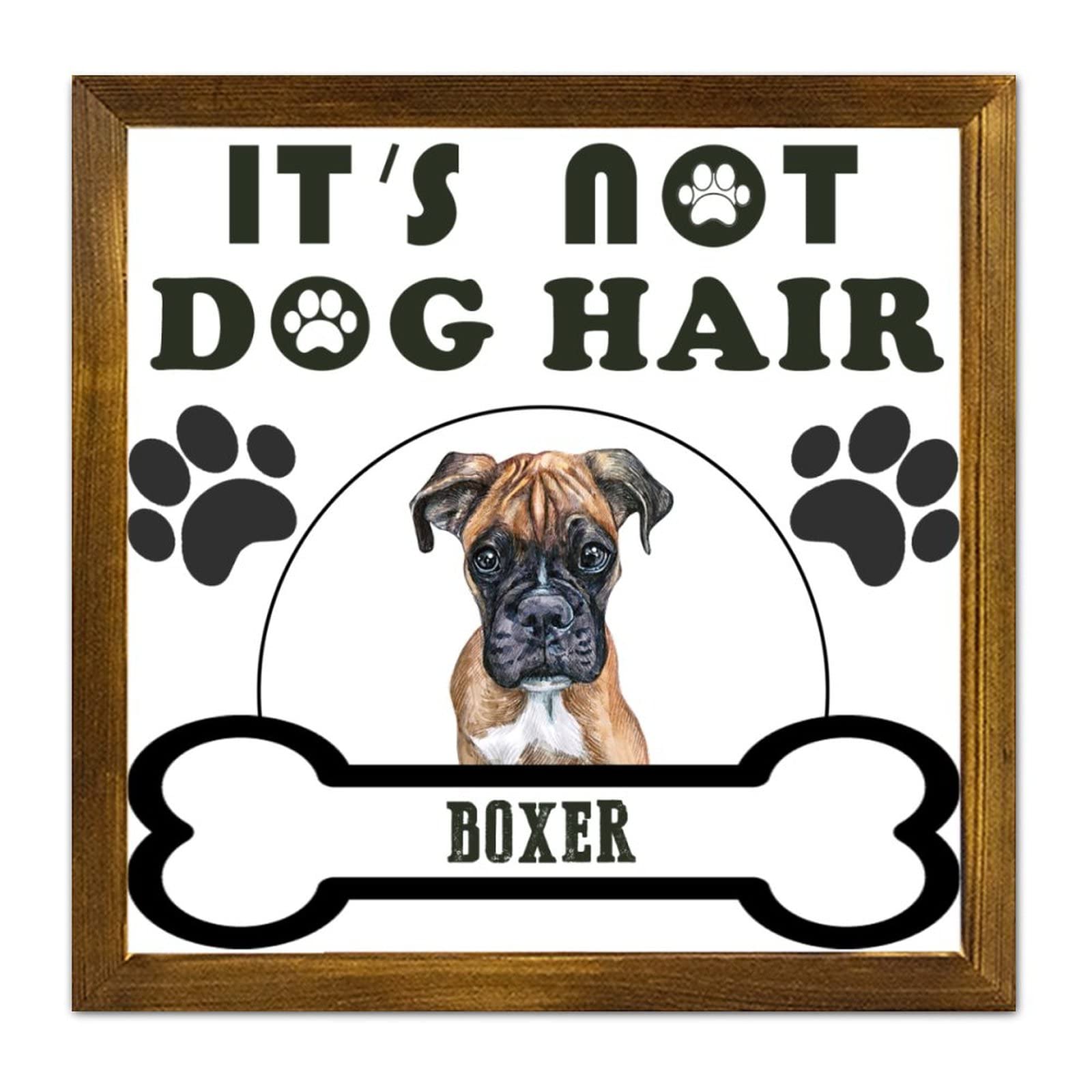 Déco murale Boxer humour poils de chien cadeau idéal pour maîtres complices