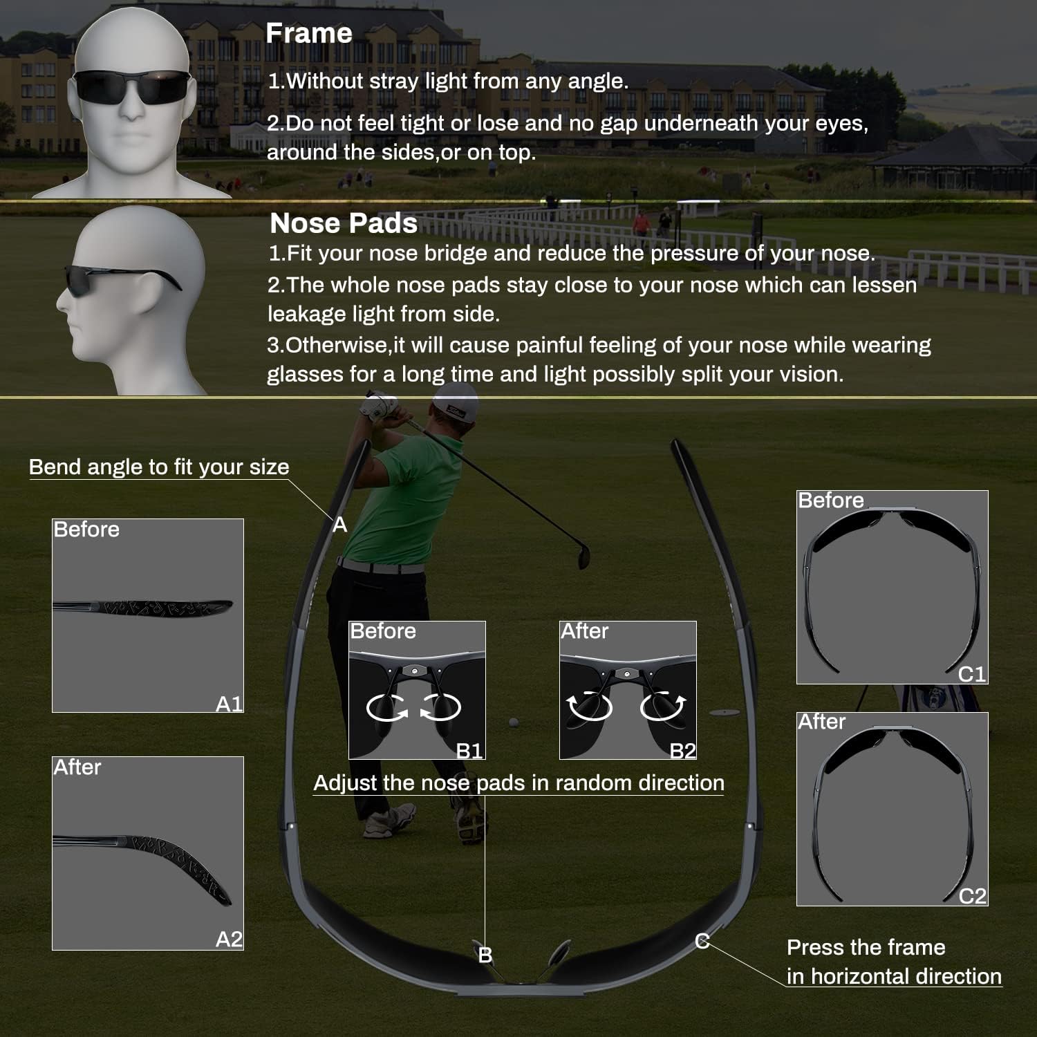 Miniatura 4 de ROCKNIGHT Gafas de sol polarizadas HD UV400 con protección ultraligera Al-Mg Golf pesca al aire libre