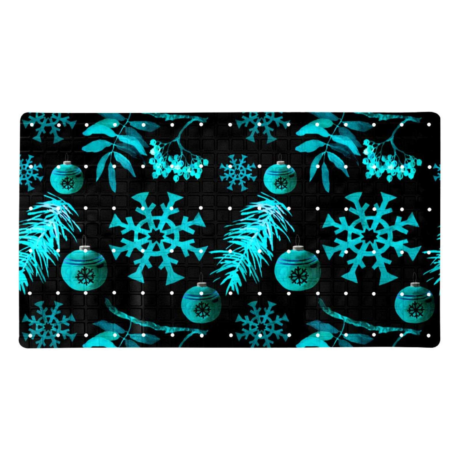 Tapis de douche bleu flocon de neige confortable et sécurisé pour baignoire