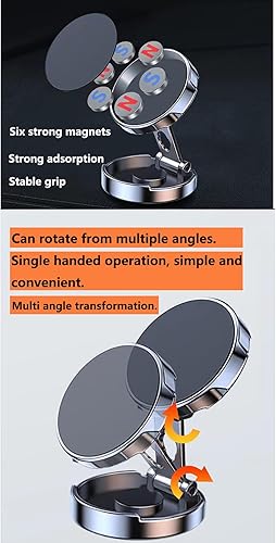 Miniatura 3 de Parche magnético para teléfono  Soporte de navegación universal plegable para tablero de instrumentos con montaje giratorio de 360  Se adapta a